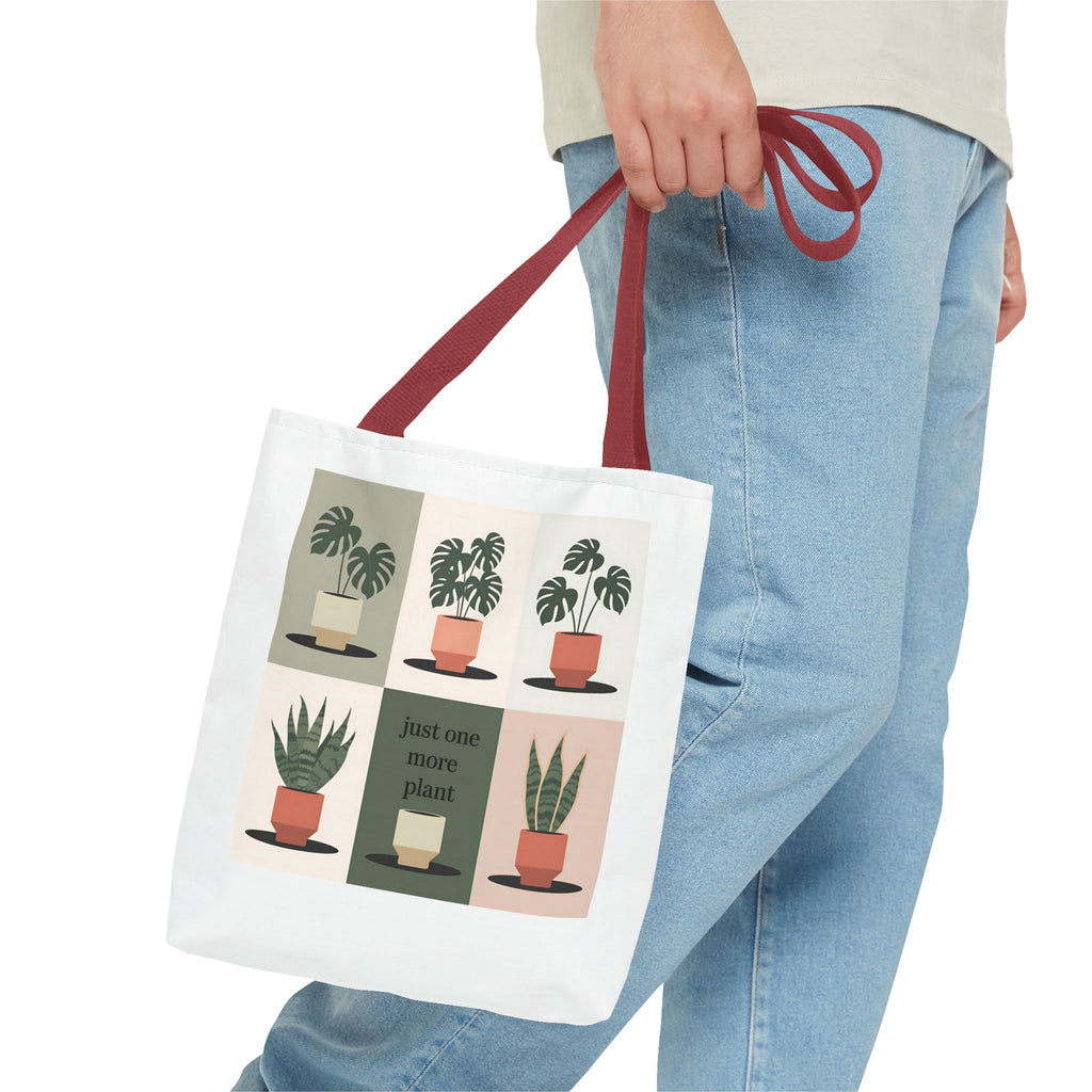 Just One More Plant Tote Bag | Indoor Plant Illustration, Potted Plant Pattern