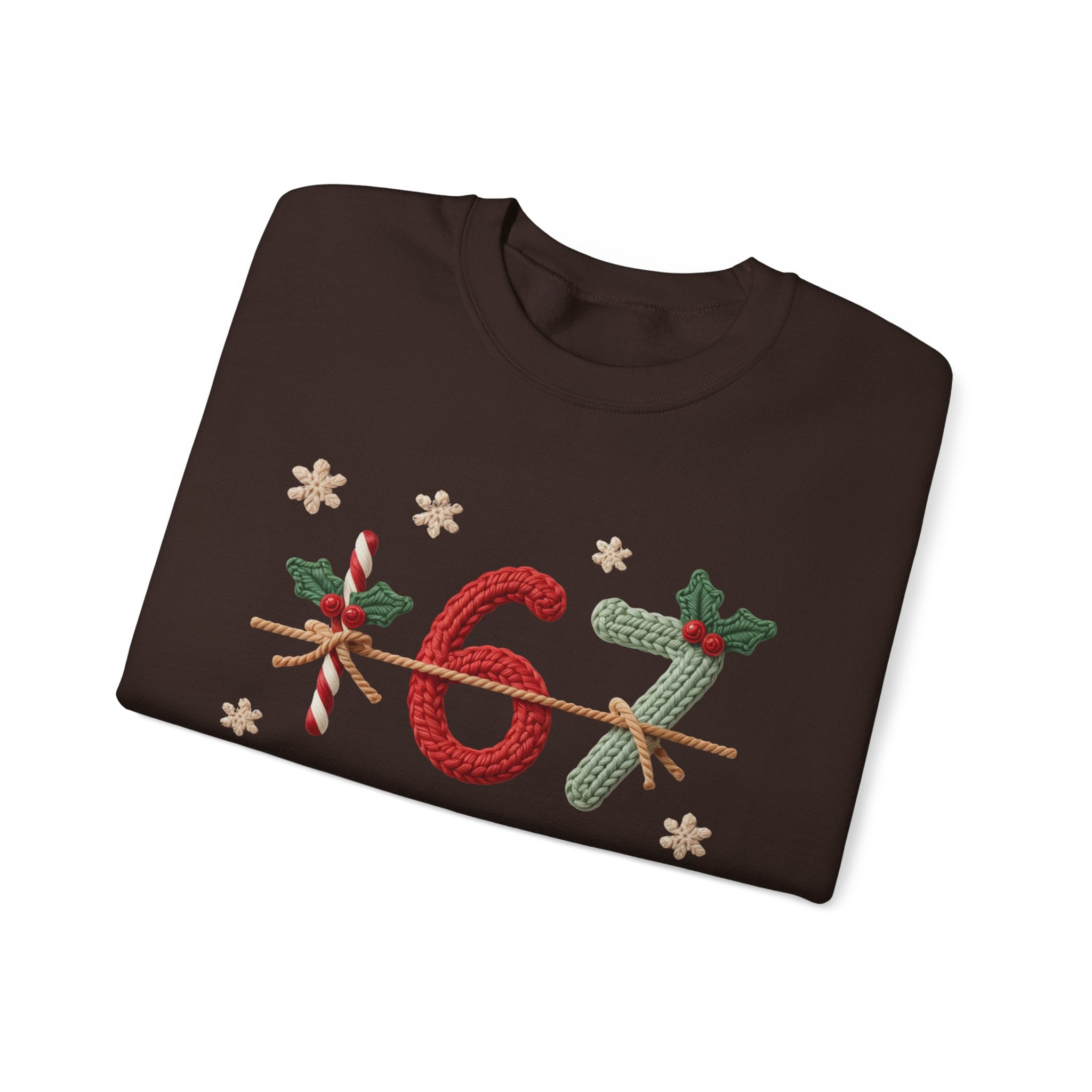 67 Christmas Sweatshirt | Holiday Candy Cane Ornament Design