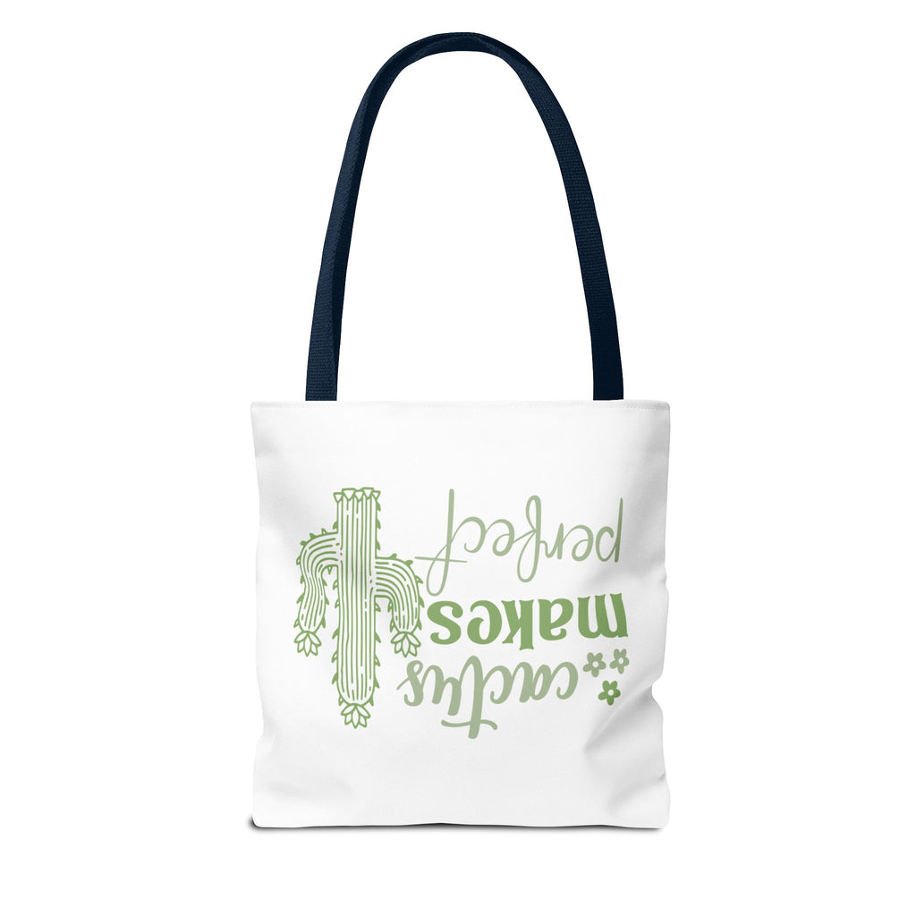 Cactus Makes Perfect Tote Bag | cactus illustration, green script