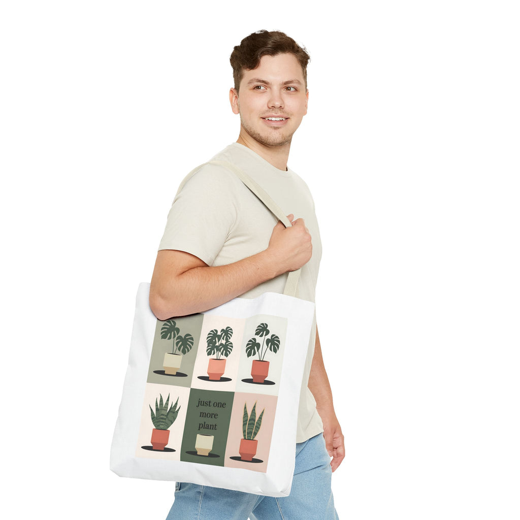 Just One More Plant Tote Bag | Indoor Plant Illustration, Potted Plant Pattern
