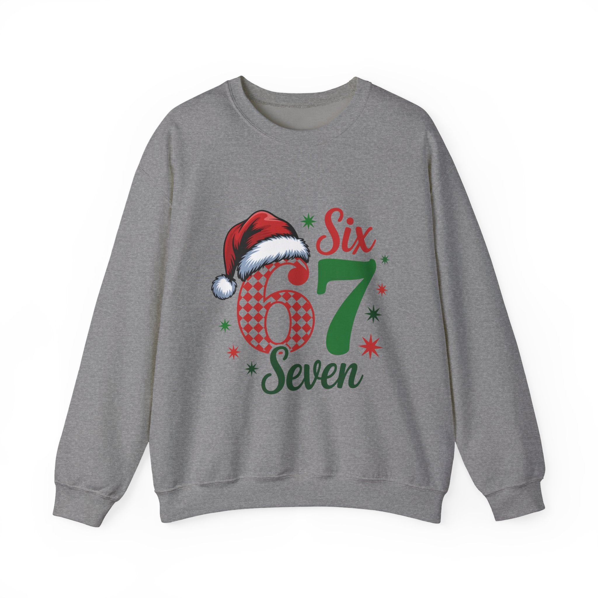 67 Six Seven Christmas number design Sweatshirt | Santa hat holiday sweater style