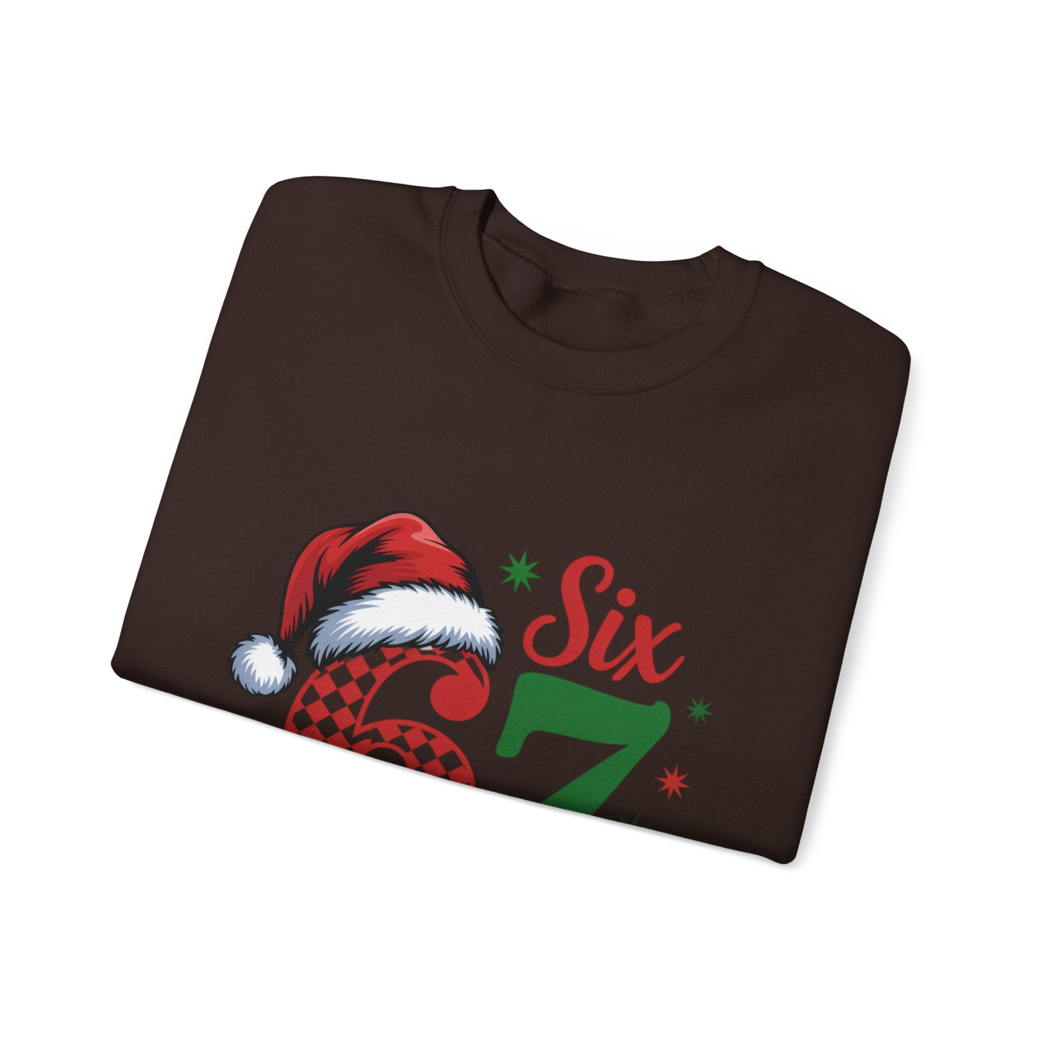 67 Six Seven Christmas number design Sweatshirt | Santa hat holiday sweater style