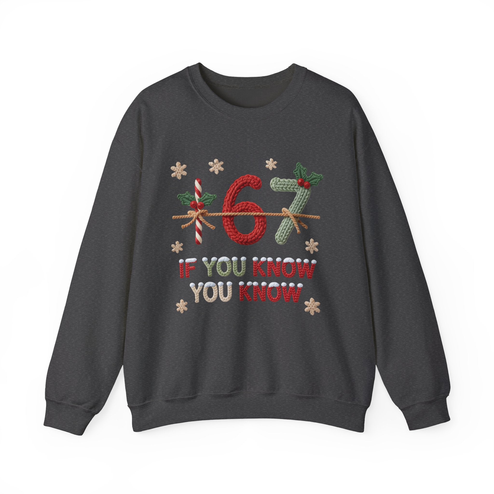 67 Christmas Sweatshirt | Holiday Candy Cane Ornament Design