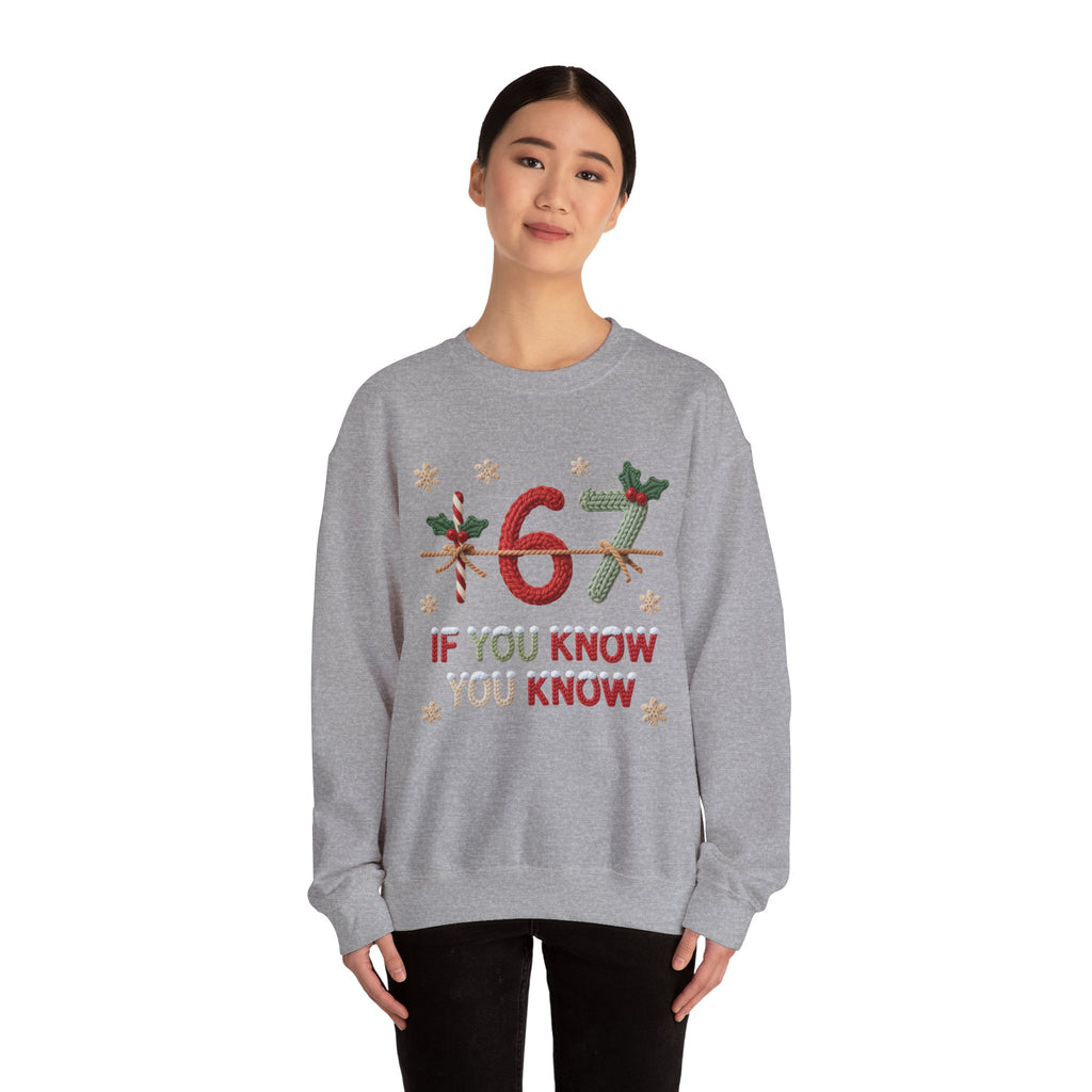67 Christmas Sweatshirt | Holiday Candy Cane Ornament Design