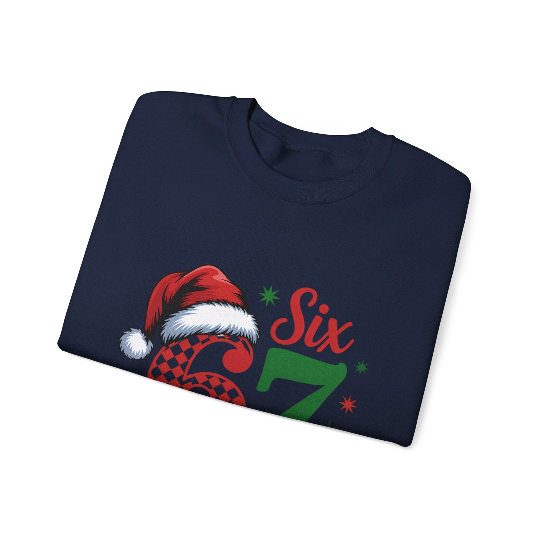 67 Six Seven Christmas number design Sweatshirt | Santa hat holiday sweater style