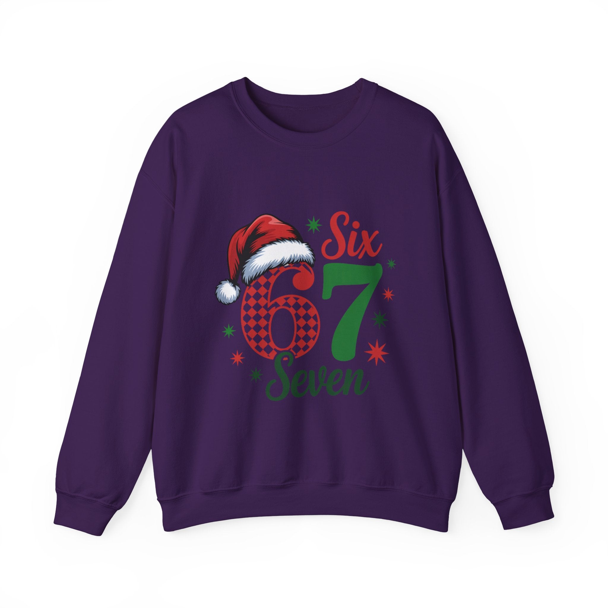 67 Six Seven Christmas number design Sweatshirt | Santa hat holiday sweater style