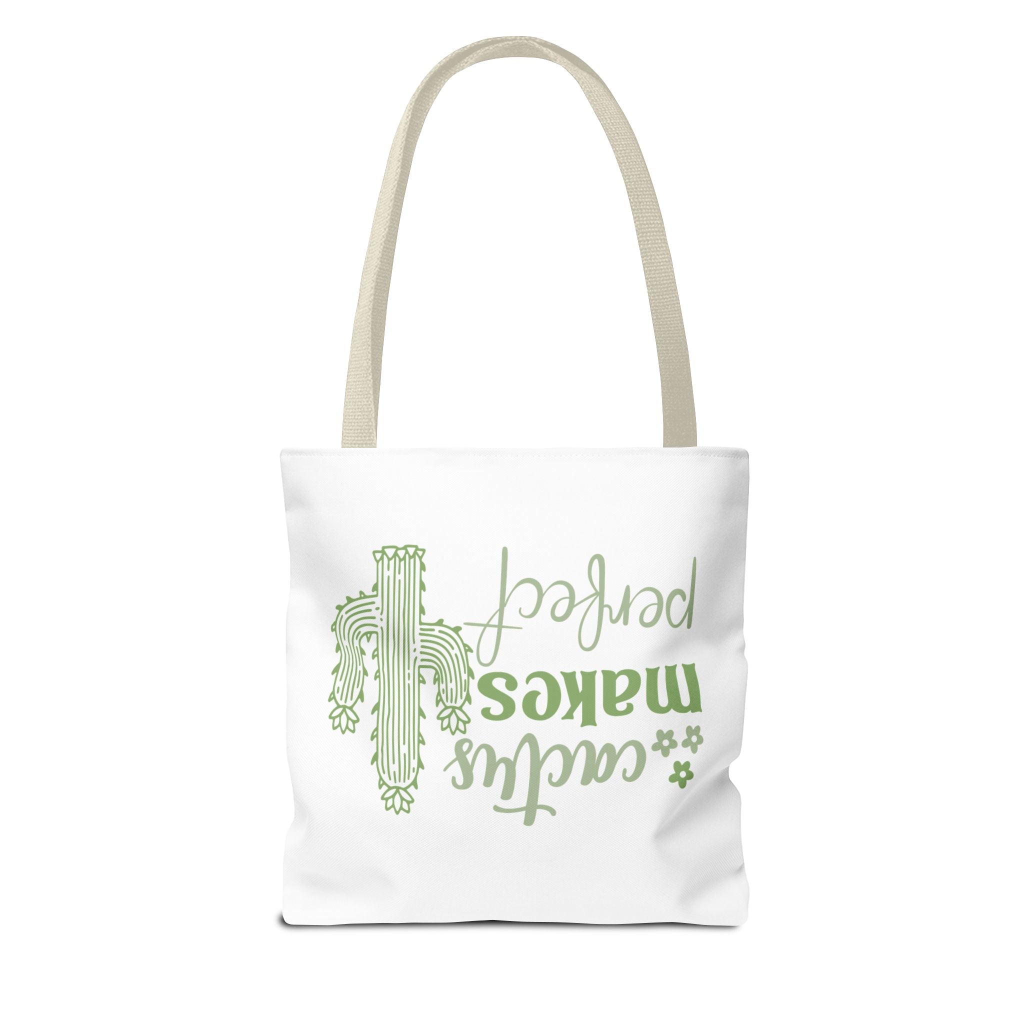 Cactus Makes Perfect Tote Bag | cactus illustration, green script