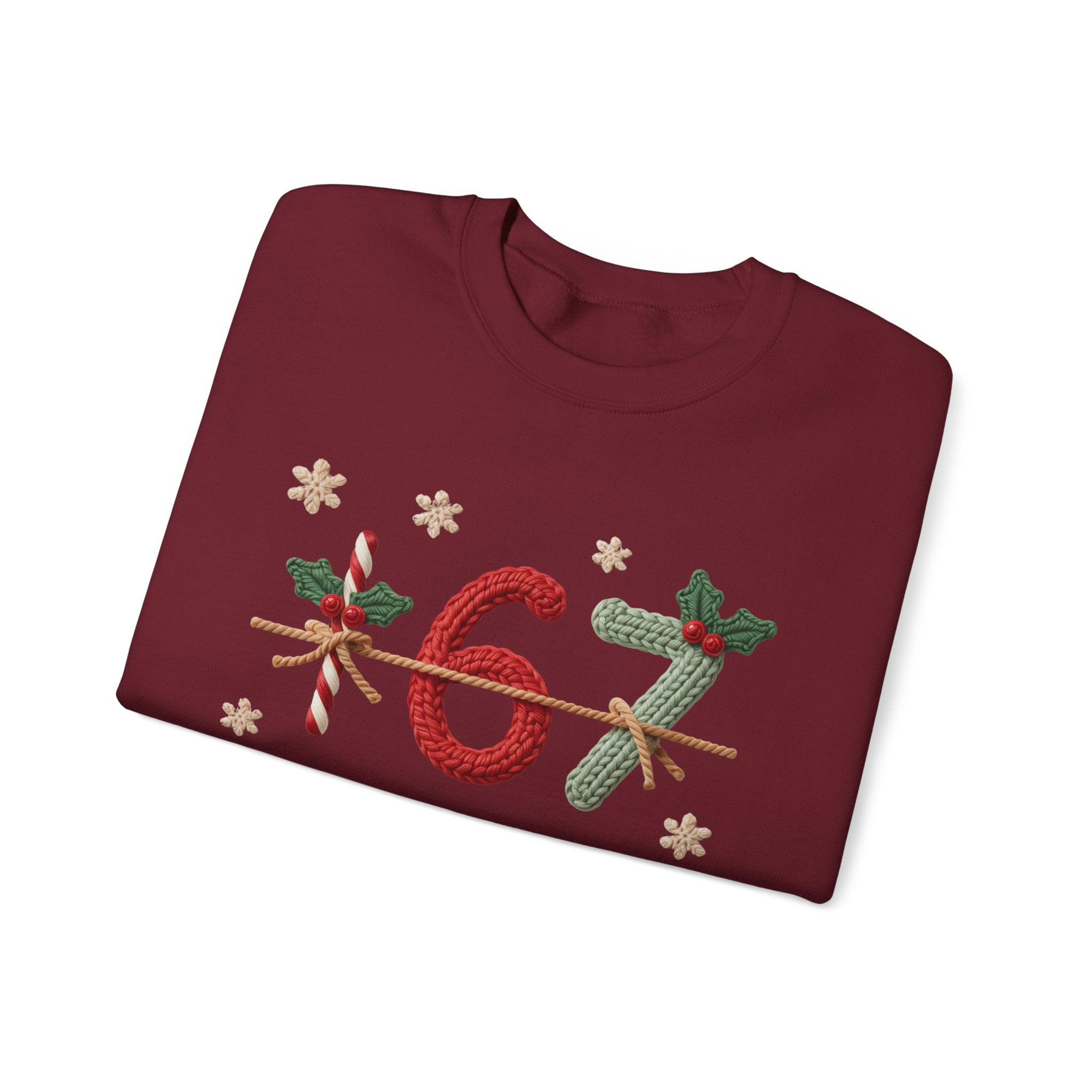 67 Christmas Sweatshirt | Holiday Candy Cane Ornament Design