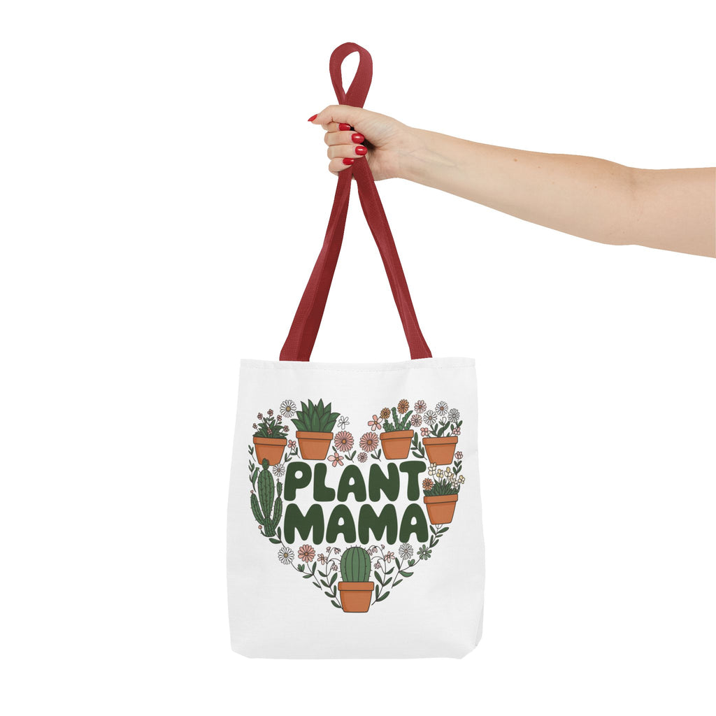 Plant Mama Tote Bag | Heart of Potted Plants, Cactus, Succulent Illustration