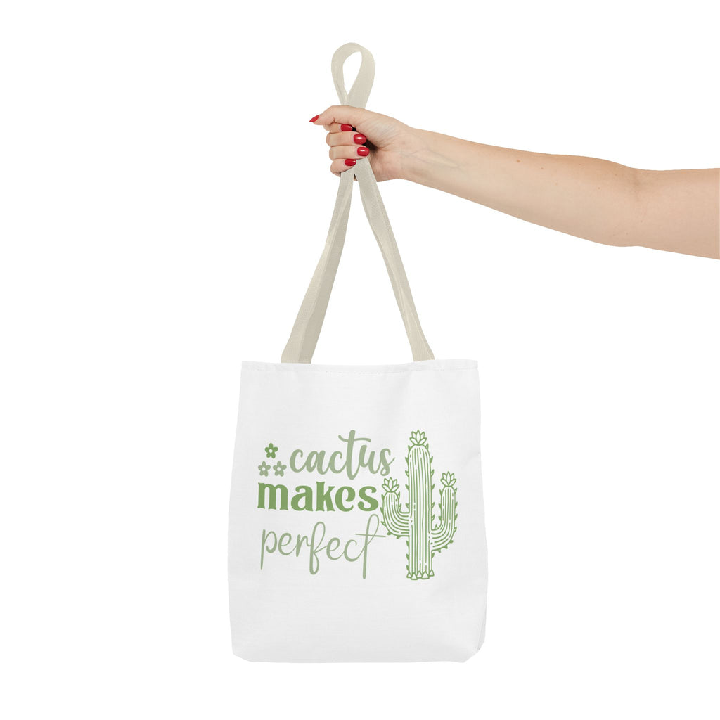 Cactus Makes Perfect Tote Bag | cactus illustration, green script