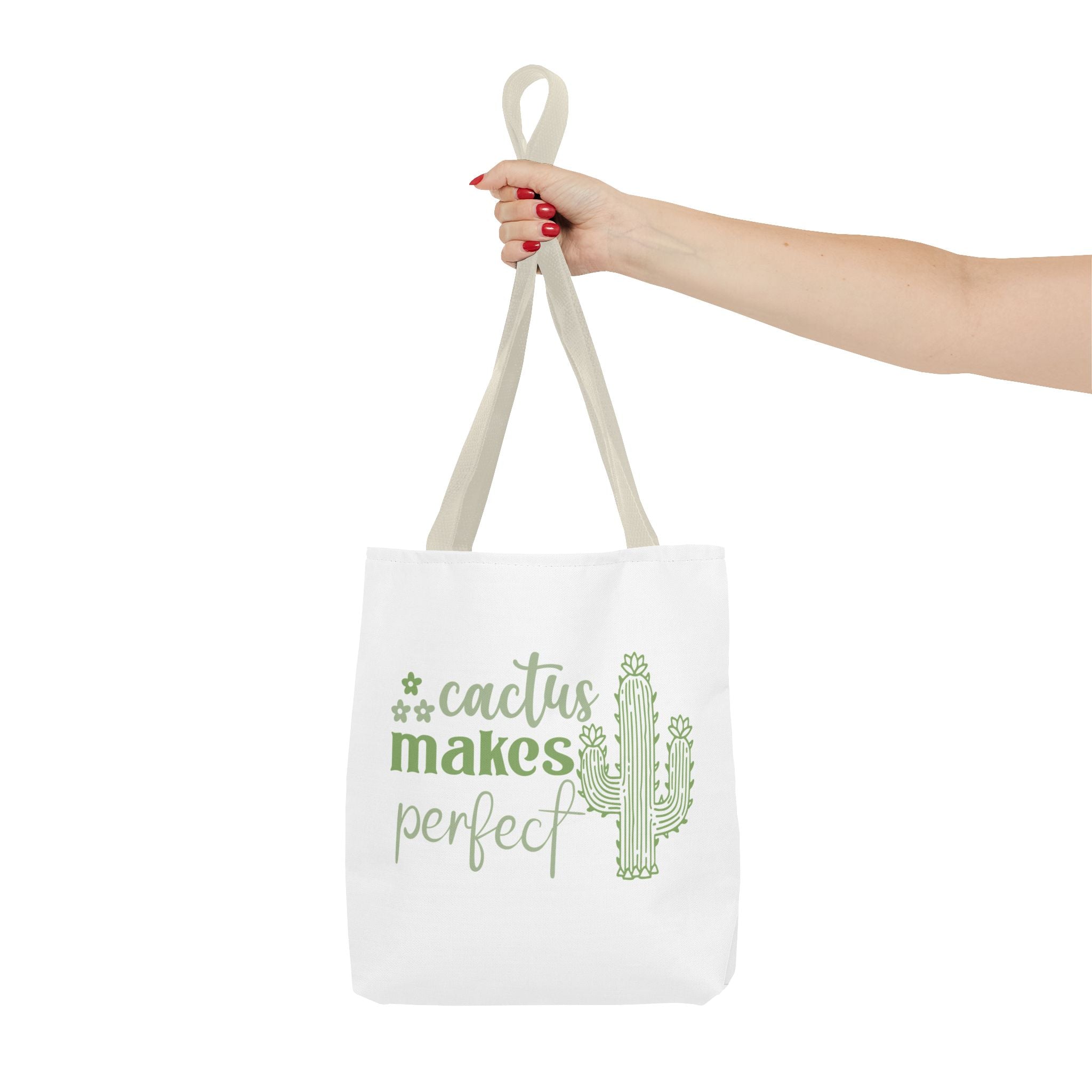Cactus Makes Perfect Tote Bag | cactus illustration, green script