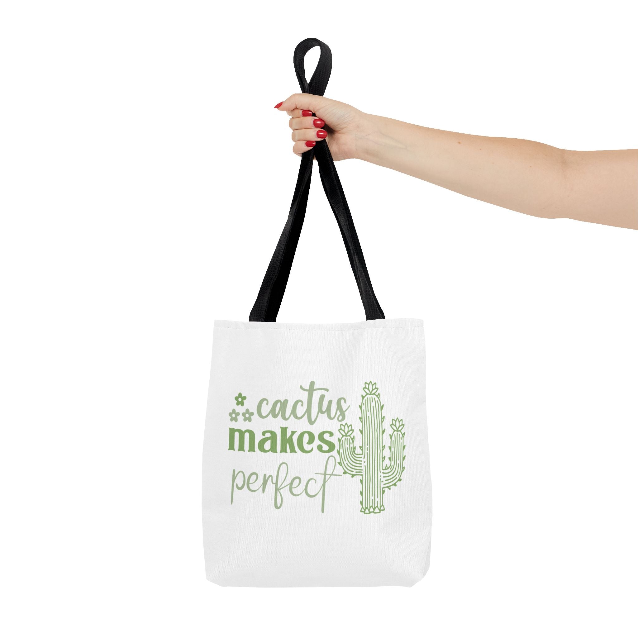 Cactus Makes Perfect Tote Bag | cactus illustration, green script