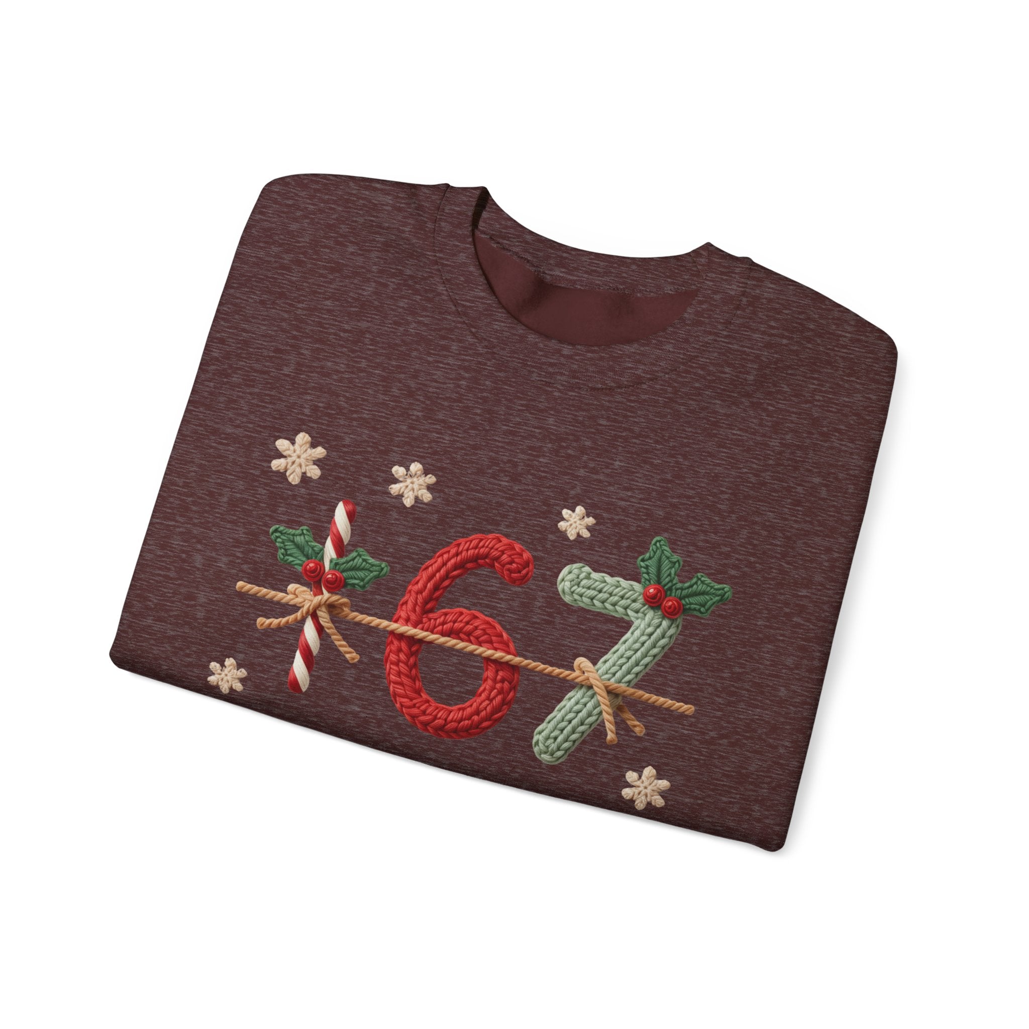 67 Christmas Sweatshirt | Holiday Candy Cane Ornament Design