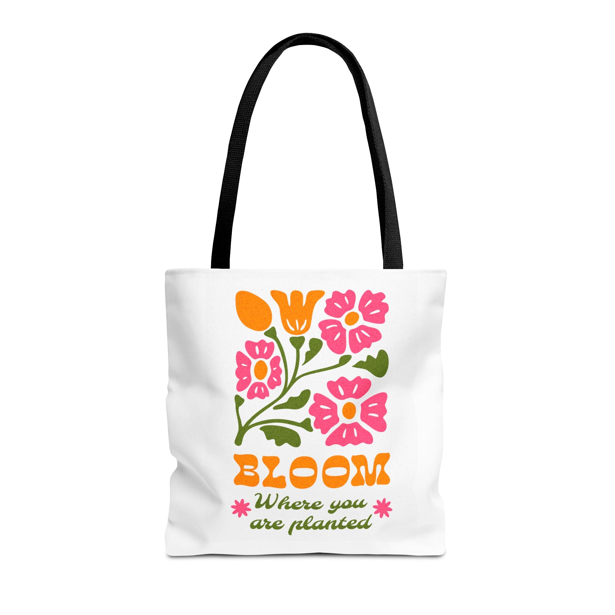 Bloom Where You Are Planted Tote Bag | Floral Retro Design
