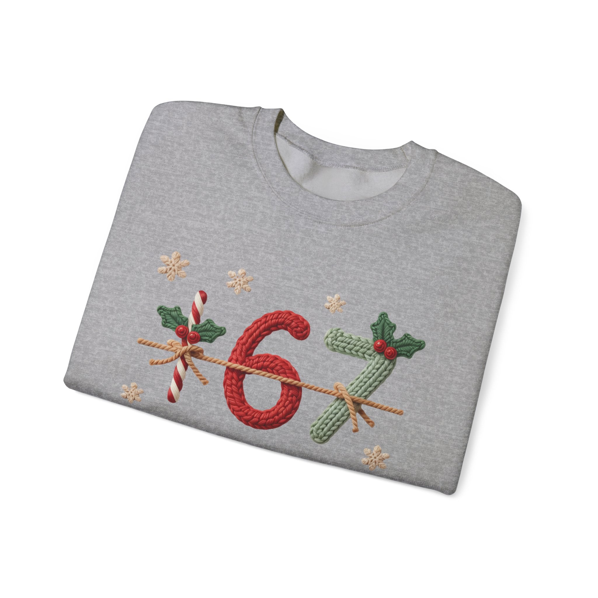 67 Christmas Sweatshirt | Holiday Candy Cane Ornament Design