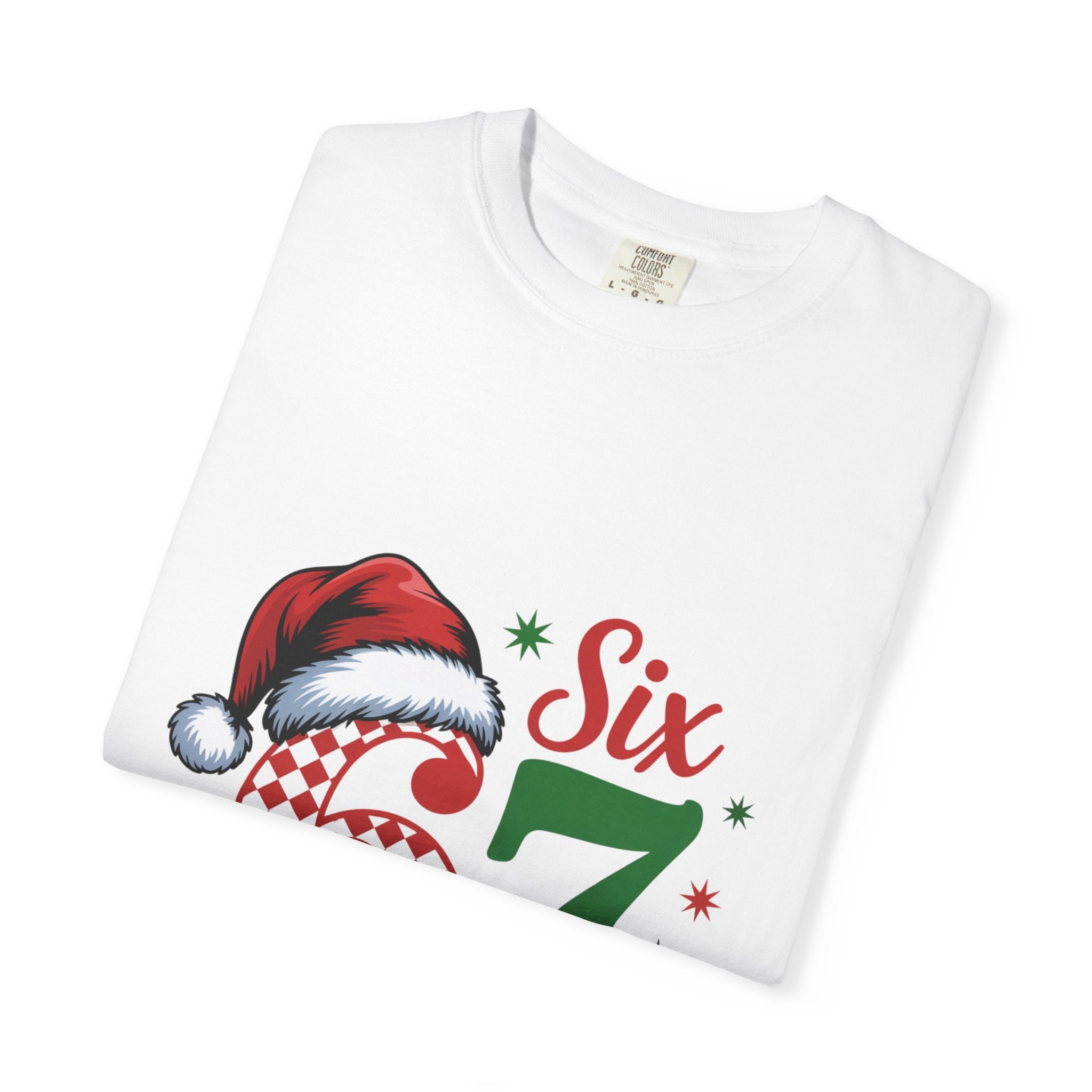 67 Six Seven Christmas T-shirt | Santa Hat Holiday Number Design