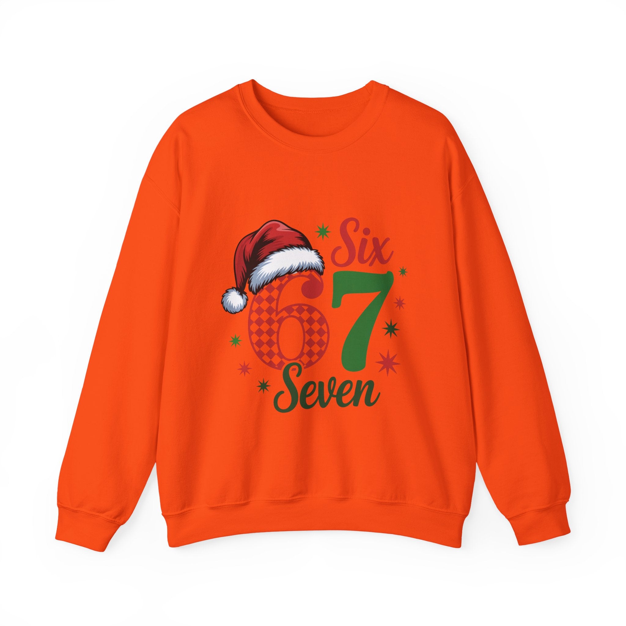 67 Six Seven Christmas number design Sweatshirt | Santa hat holiday sweater style