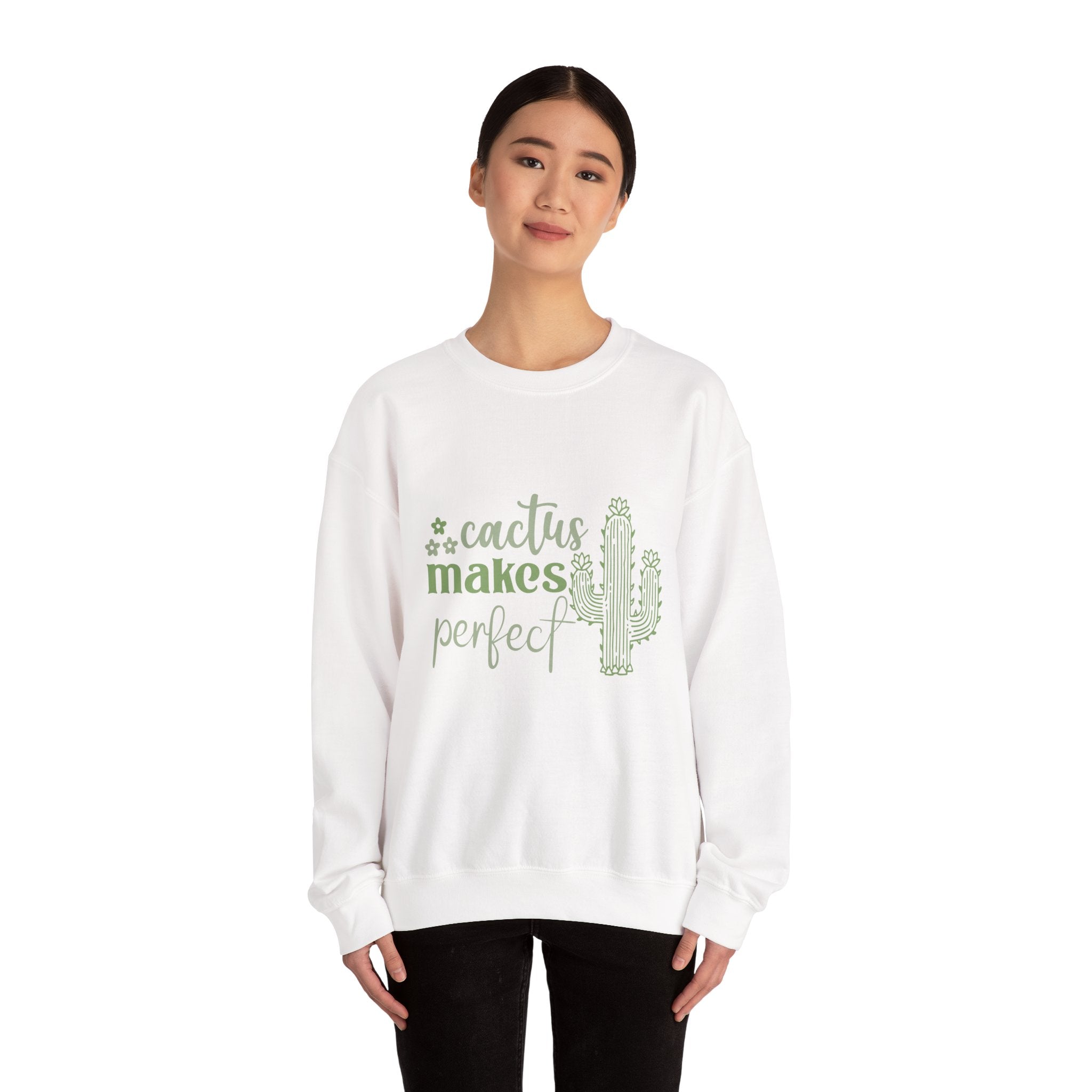Cactus Makes Perfect crewneck | cactus graphic sweatshirt, desert plant design