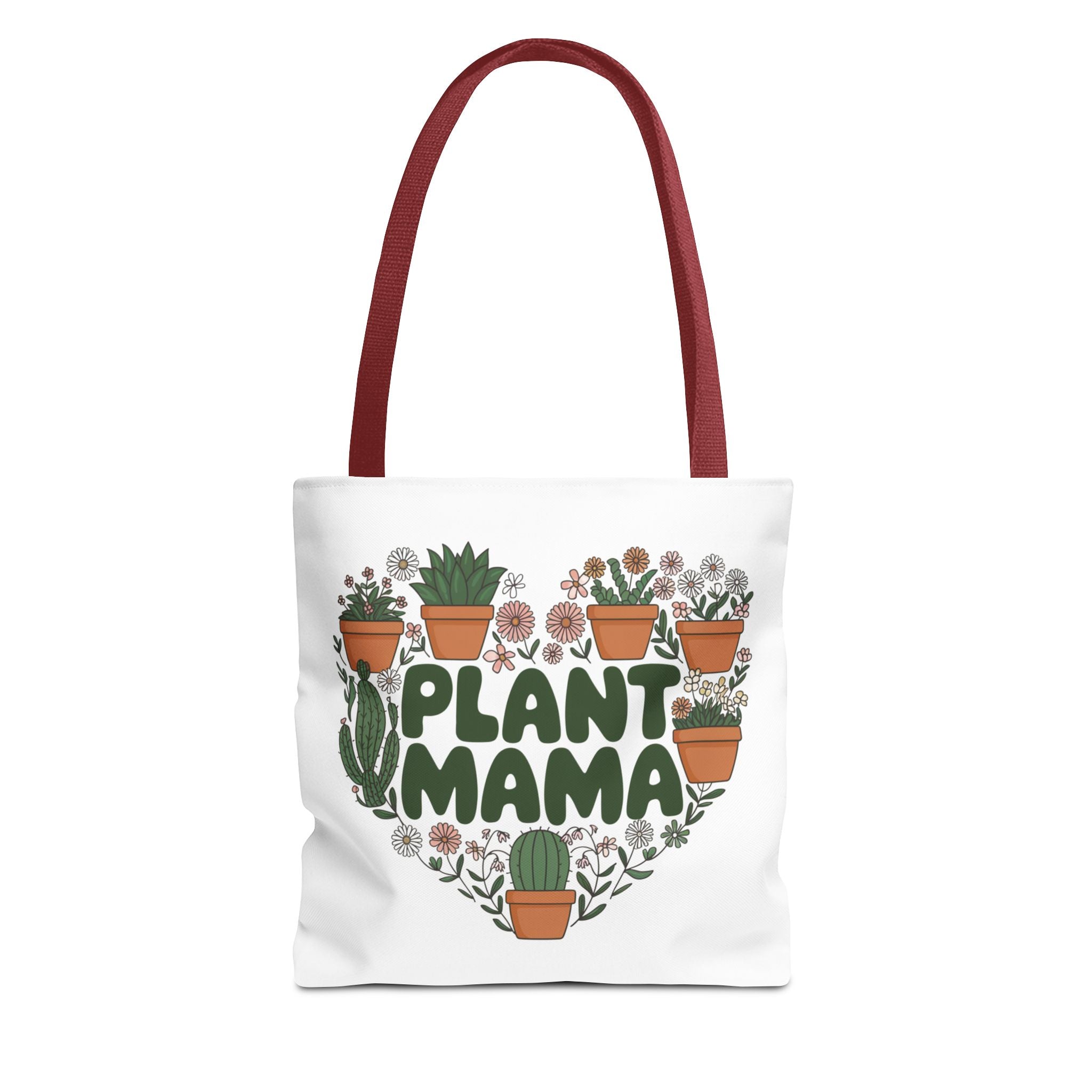 Plant Mama Tote Bag | Heart of Potted Plants, Cactus, Succulent Illustration