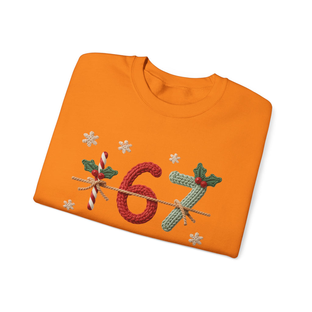 67 Christmas Sweatshirt | Holiday Candy Cane Ornament Design