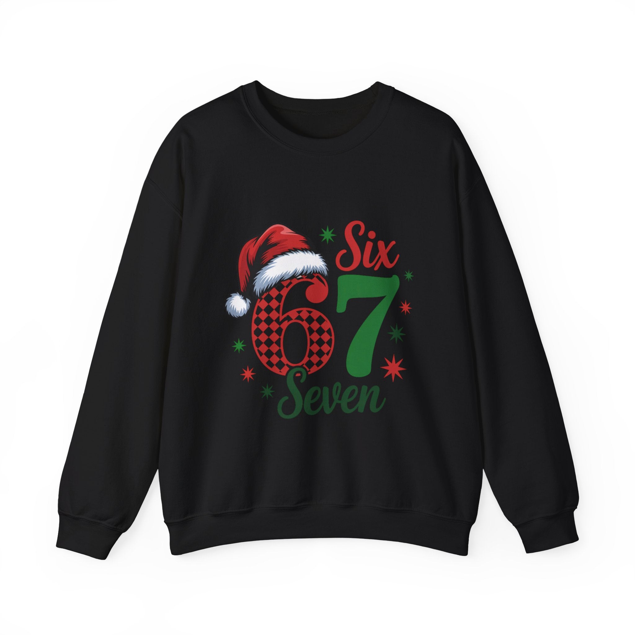 67 Six Seven Christmas number design Sweatshirt | Santa hat holiday sweater style