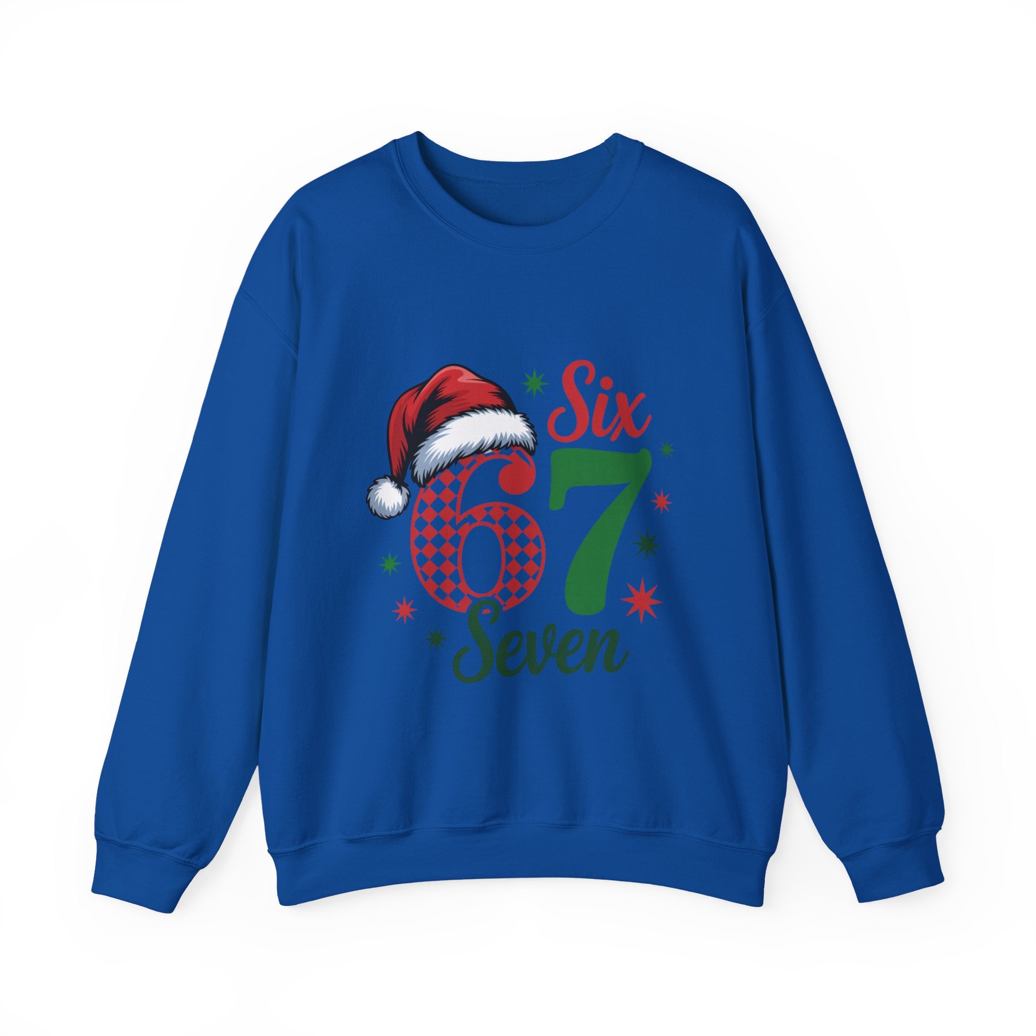 67 Six Seven Christmas number design Sweatshirt | Santa hat holiday sweater style