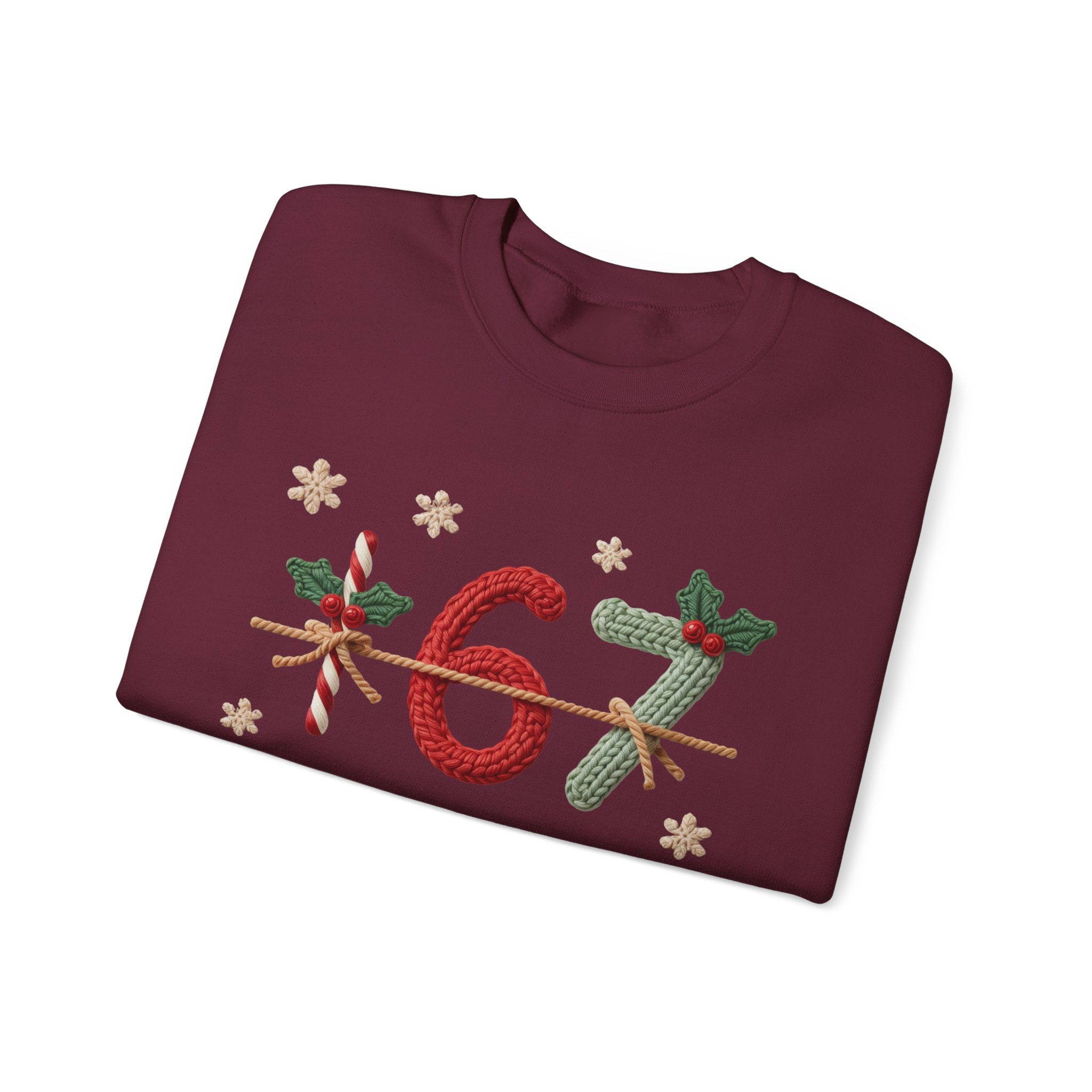 67 Christmas Sweatshirt | Holiday Candy Cane Ornament Design