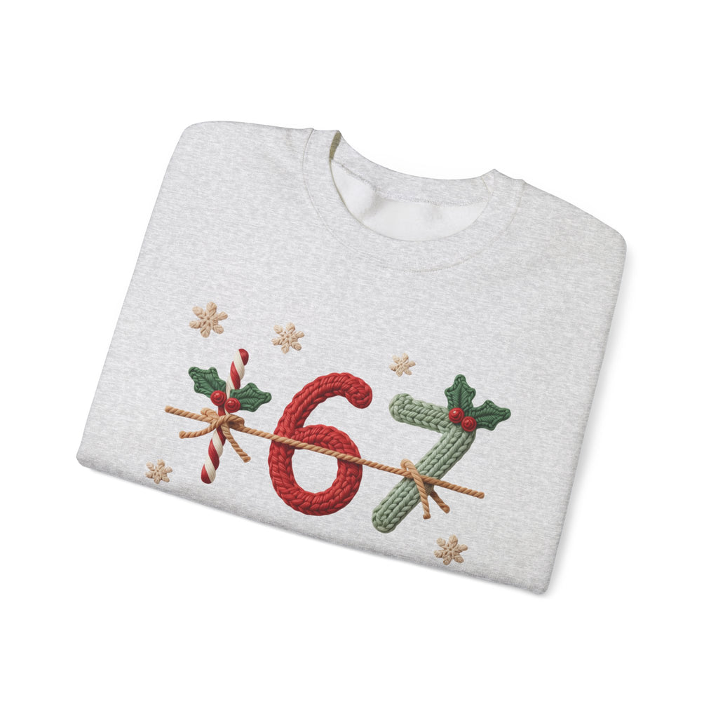 67 Christmas Sweatshirt | Holiday Candy Cane Ornament Design