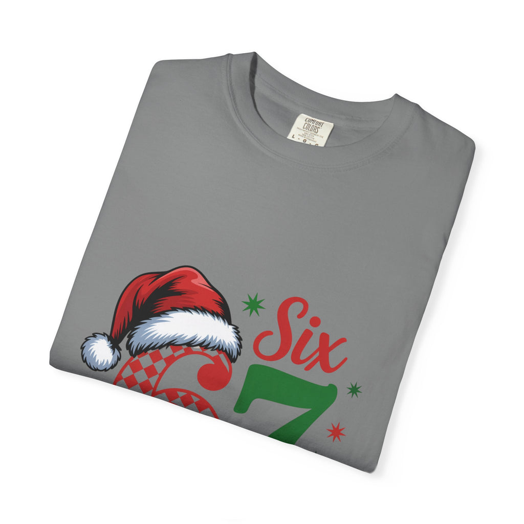 67 Six Seven Christmas T-shirt | Santa Hat Holiday Number Design