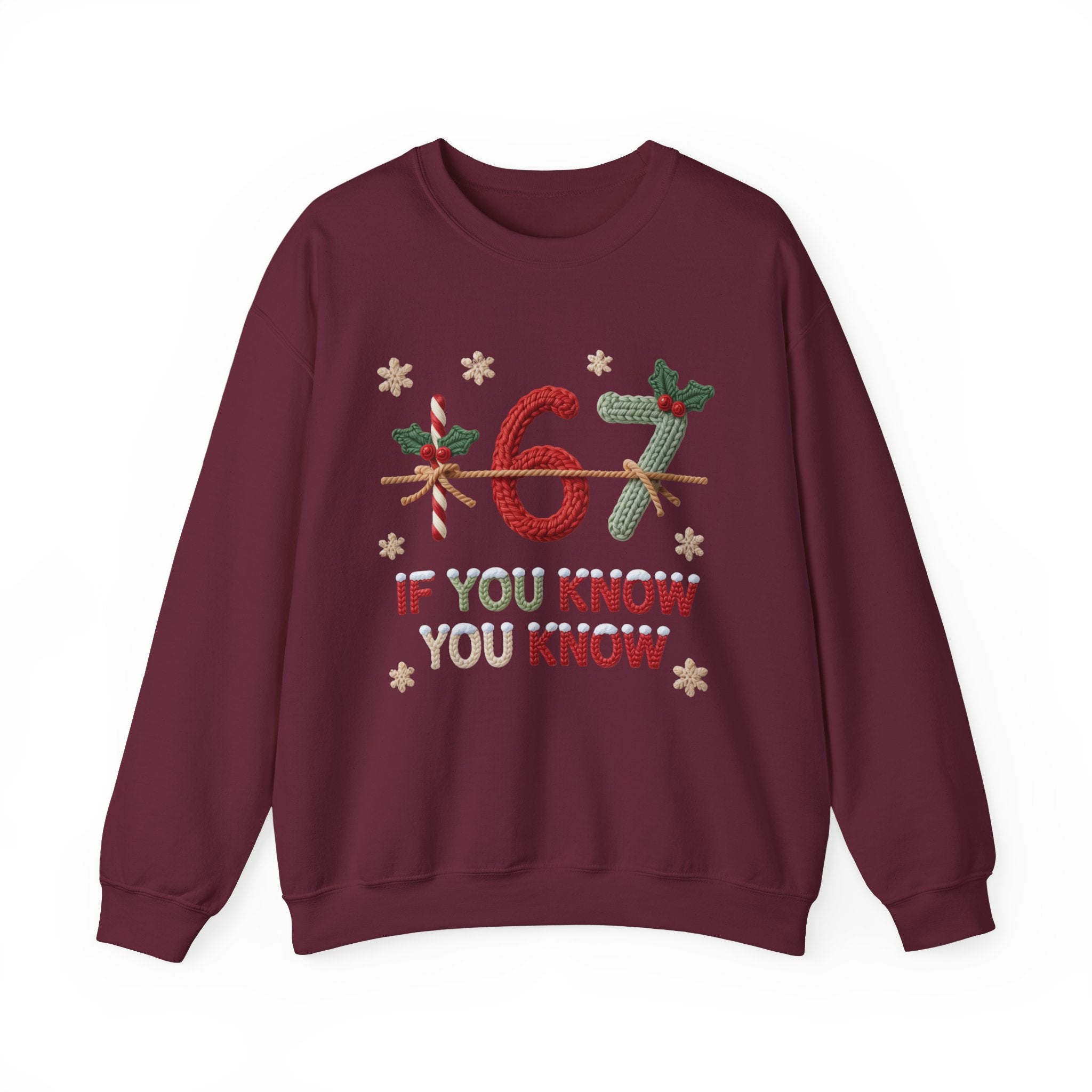 67 Christmas Sweatshirt | Holiday Candy Cane Ornament Design