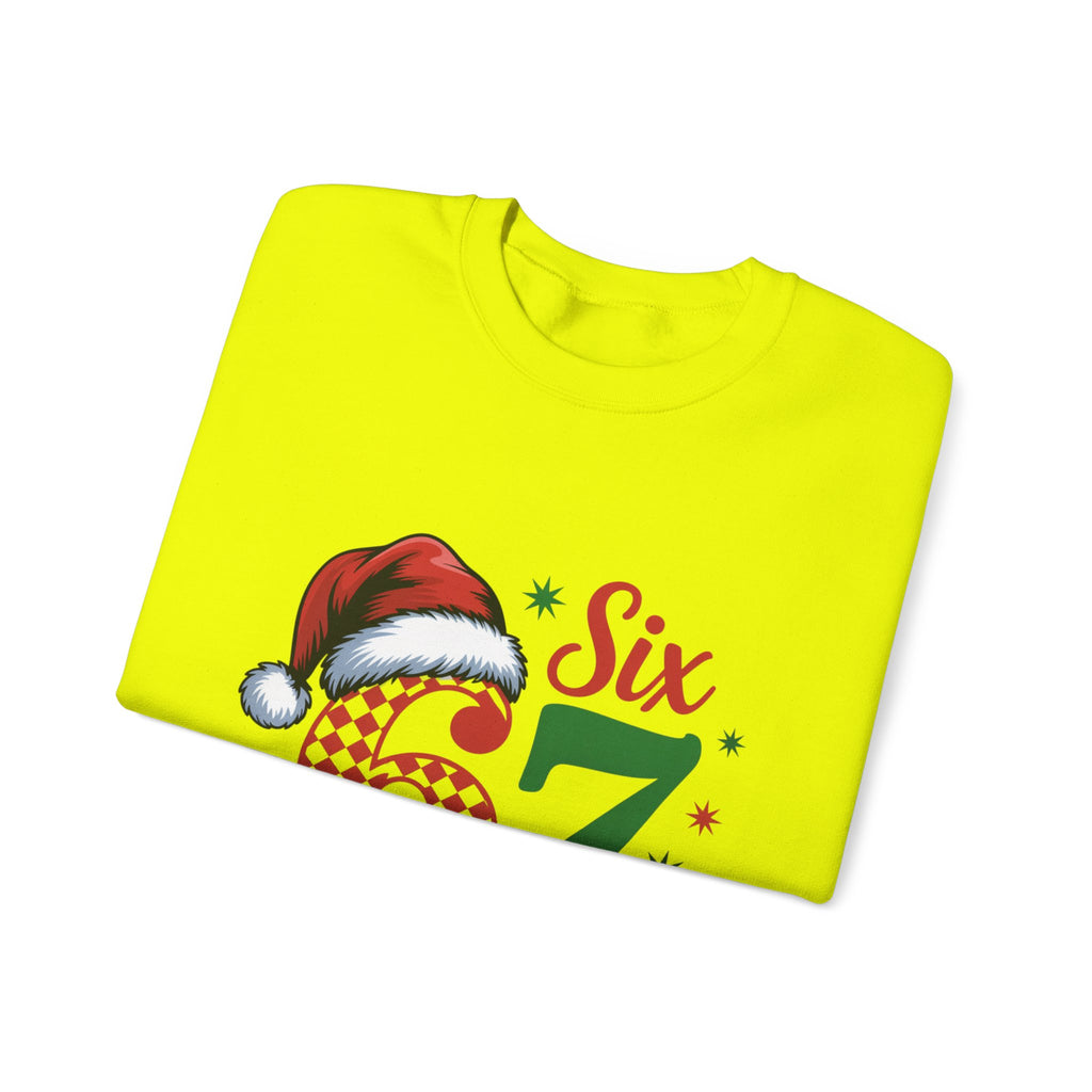 67 Six Seven Christmas number design Sweatshirt | Santa hat holiday sweater style