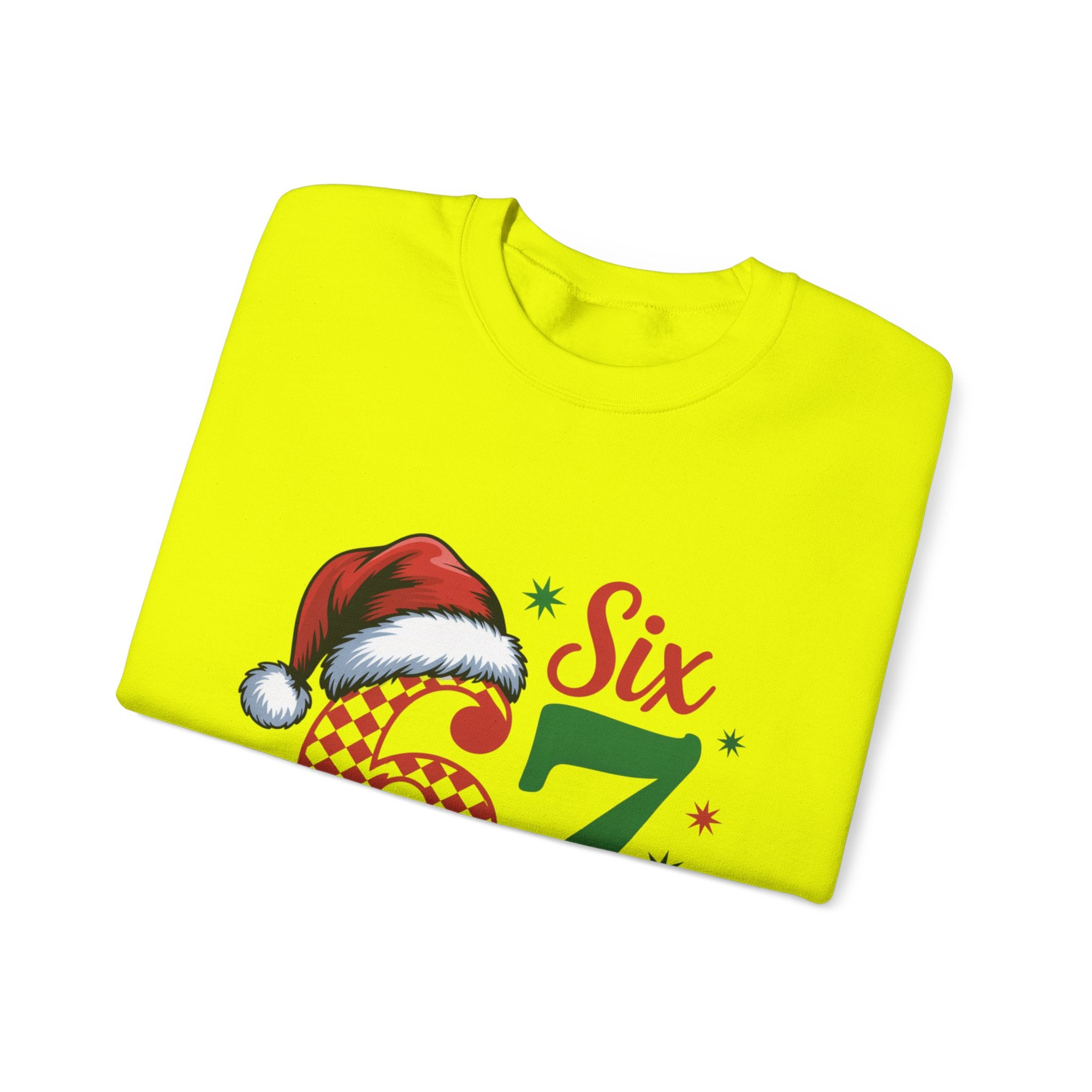 67 Six Seven Christmas number design Sweatshirt | Santa hat holiday sweater style