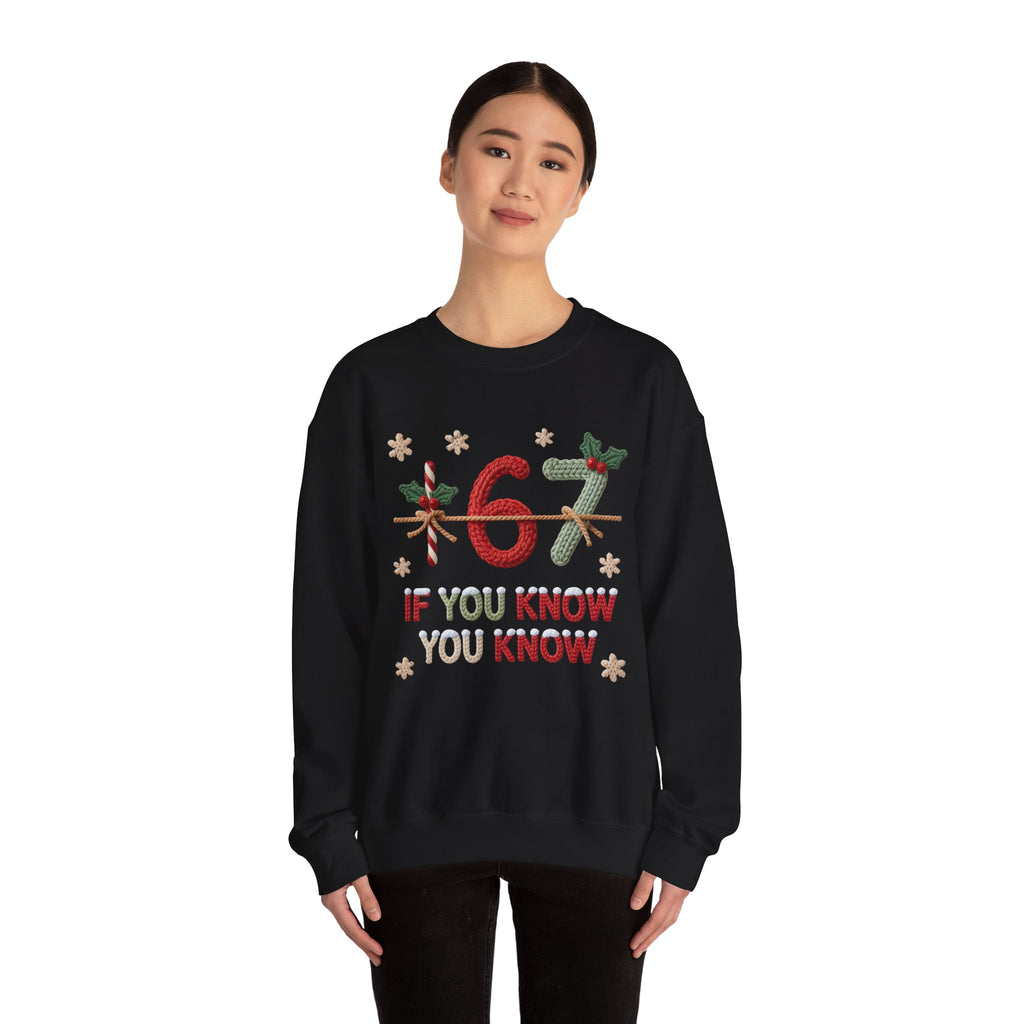 67 Christmas Sweatshirt | Holiday Candy Cane Ornament Design