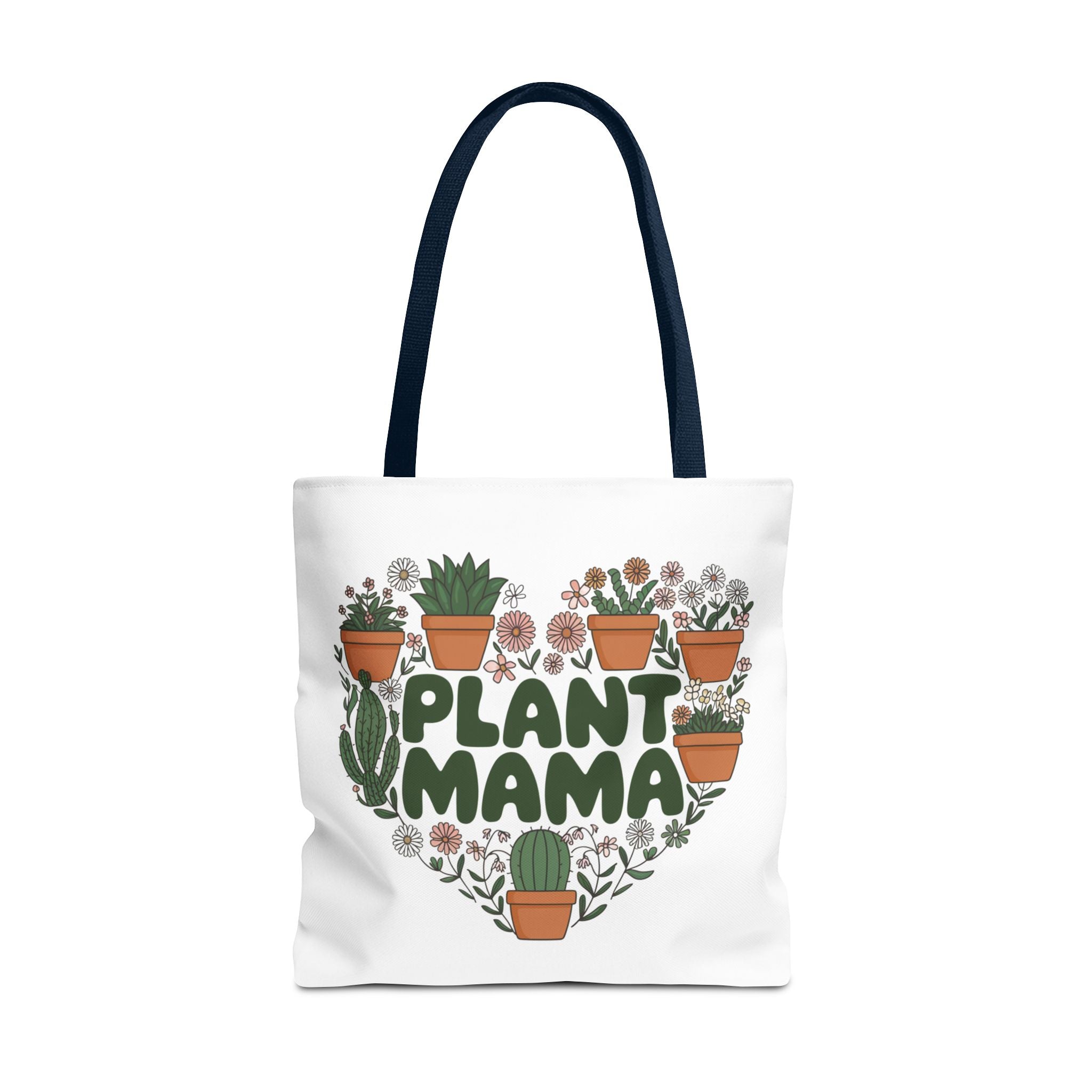 Plant Mama Tote Bag | Heart of Potted Plants, Cactus, Succulent Illustration