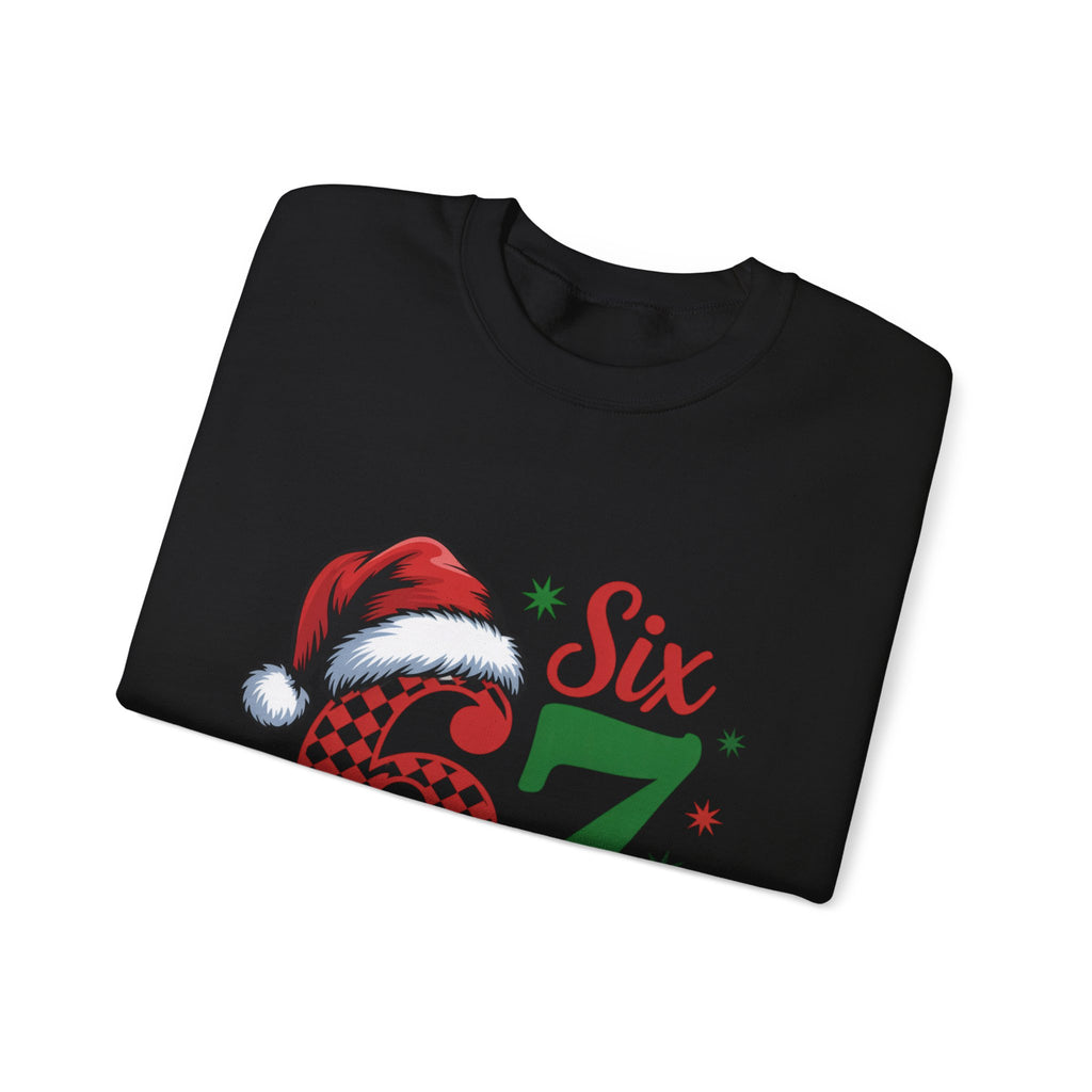 67 Six Seven Christmas number design Sweatshirt | Santa hat holiday sweater style