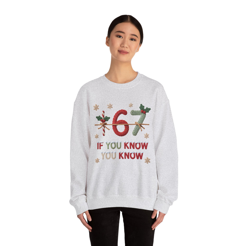 67 Christmas Sweatshirt | Holiday Candy Cane Ornament Design