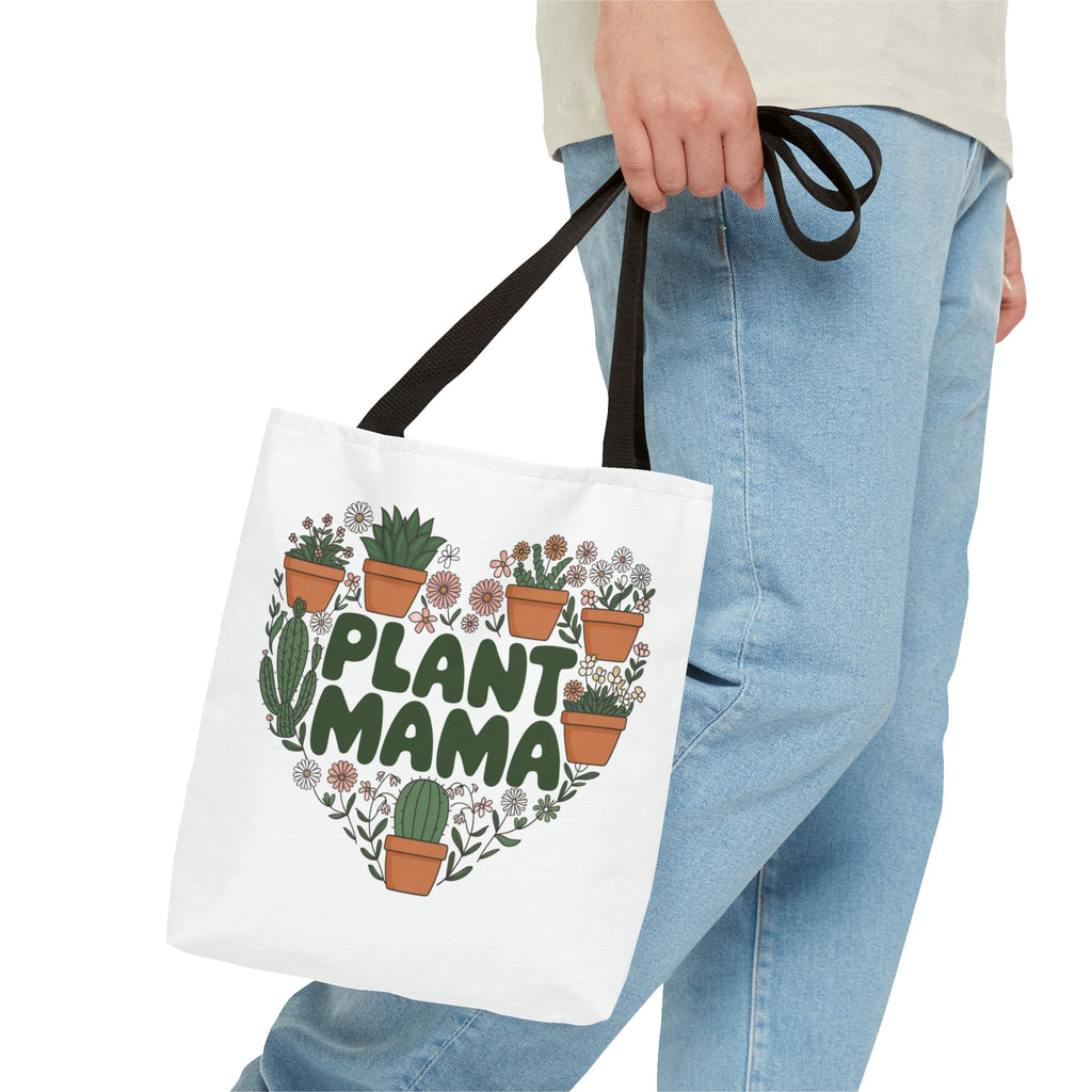 Plant Mama Tote Bag | Heart of Potted Plants, Cactus, Succulent Illustration