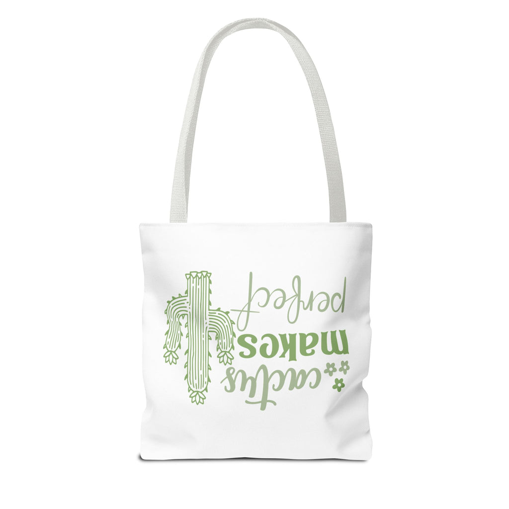 Cactus Makes Perfect Tote Bag | cactus illustration, green script