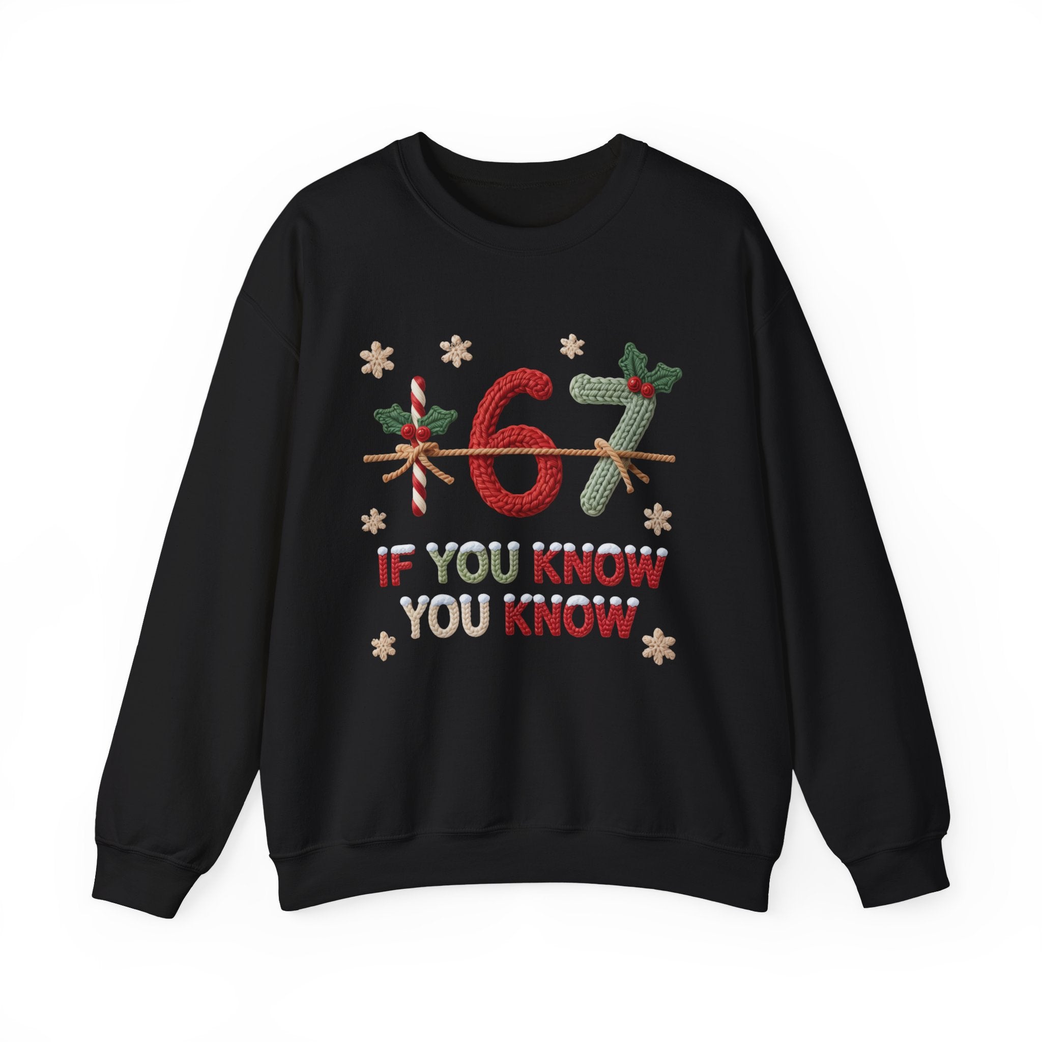 67 Christmas Sweatshirt | Holiday Candy Cane Ornament Design
