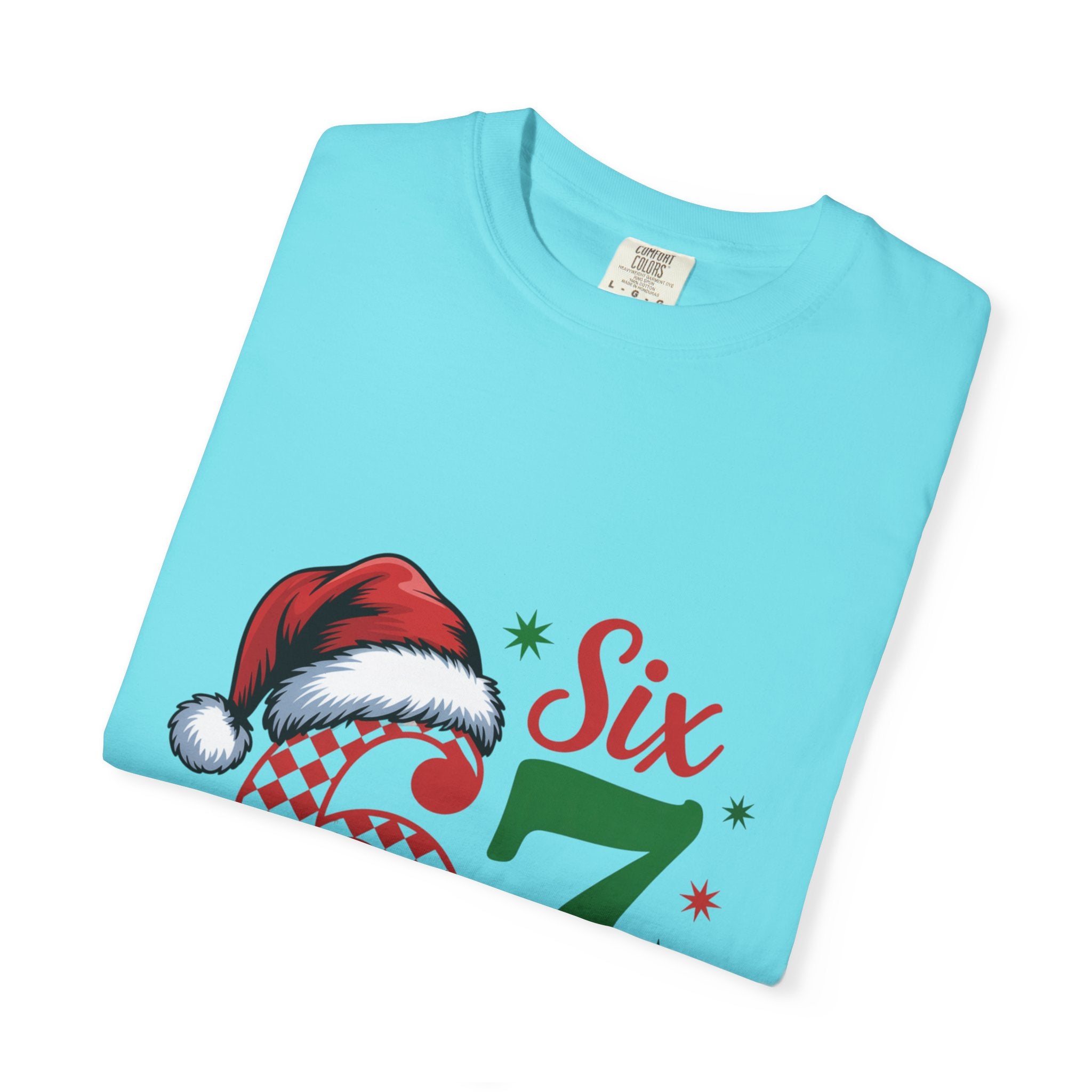 67 Six Seven Christmas T-shirt | Santa Hat Holiday Number Design