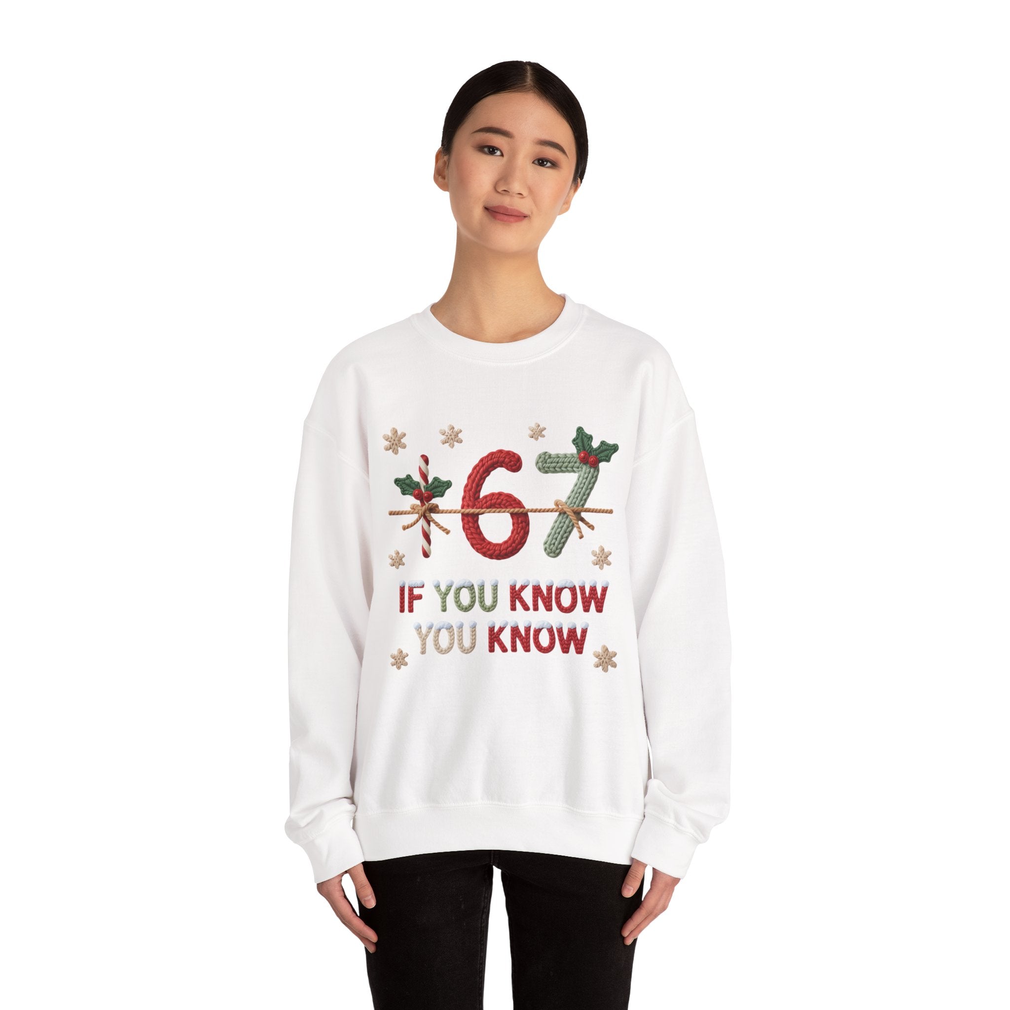 67 Christmas Sweatshirt | Holiday Candy Cane Ornament Design
