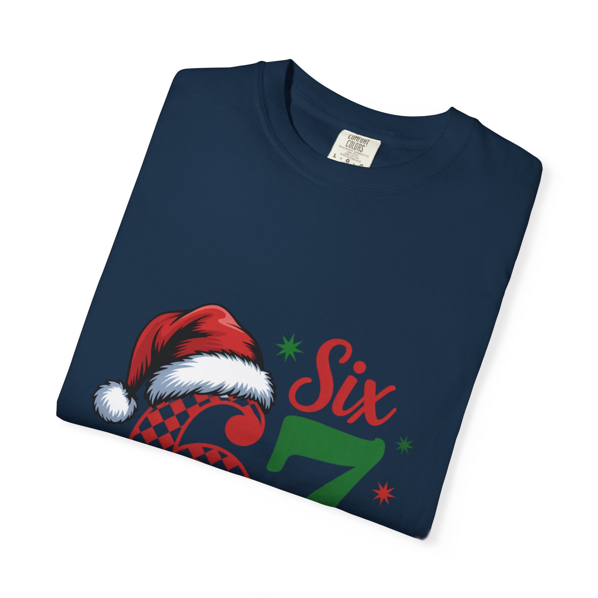 67 Six Seven Christmas T-shirt | Santa Hat Holiday Number Design