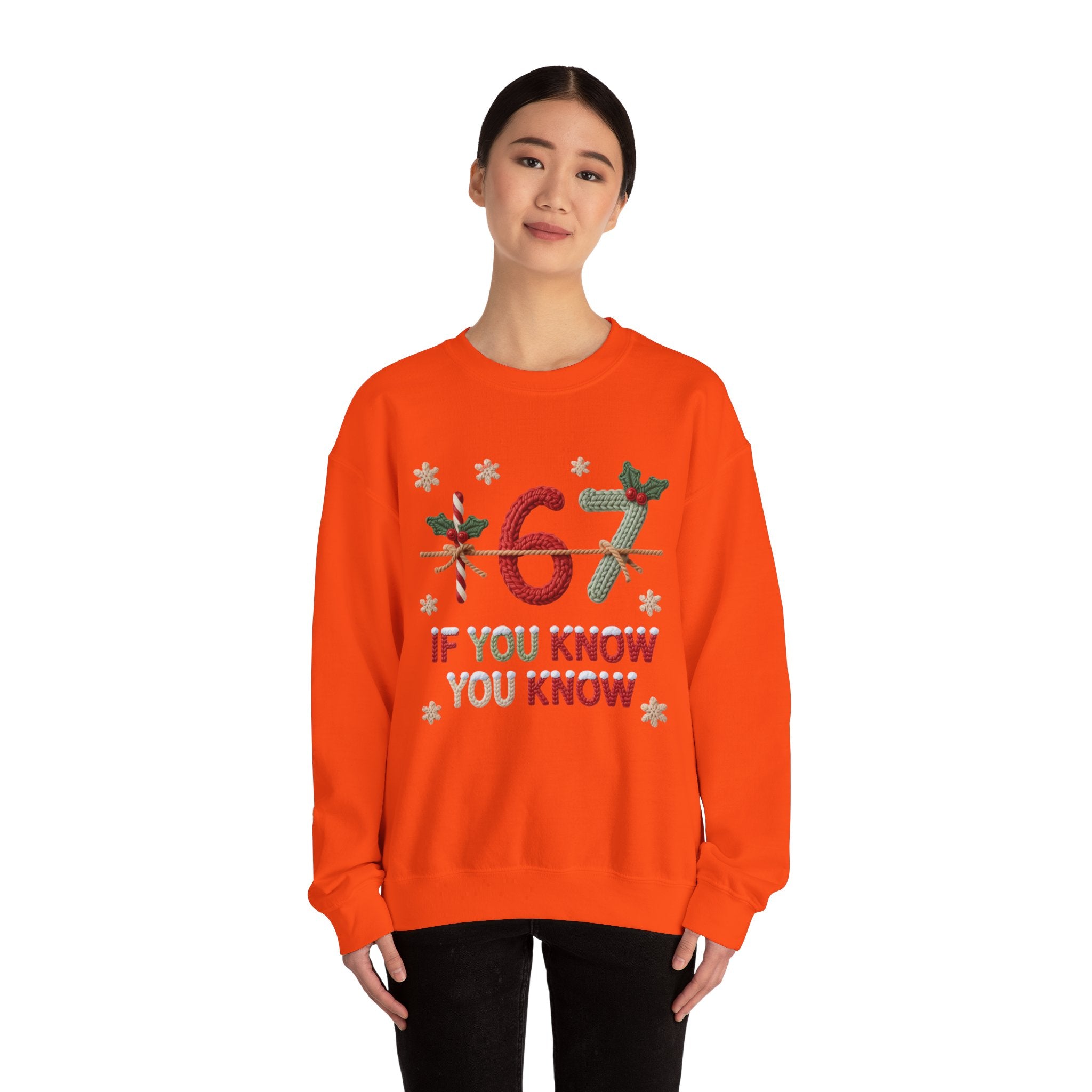 67 Christmas Sweatshirt | Holiday Candy Cane Ornament Design