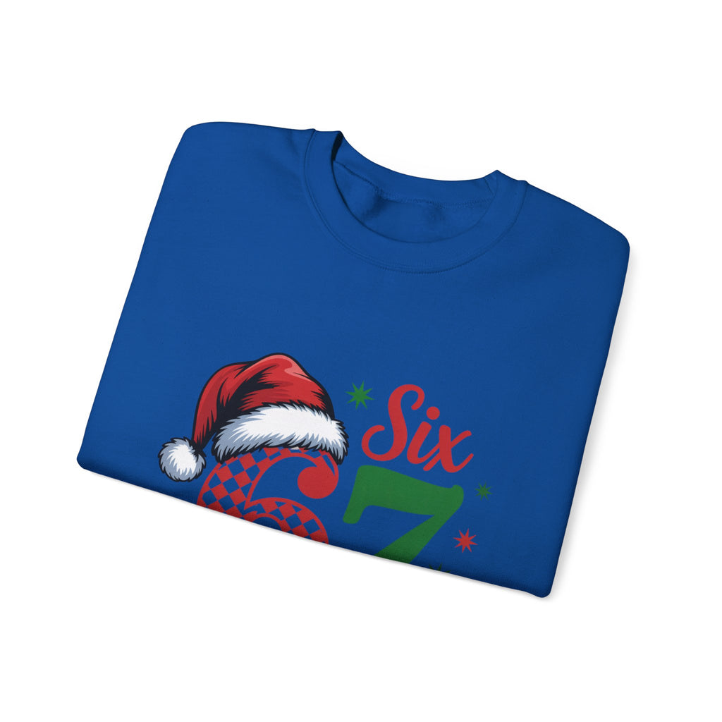 67 Six Seven Christmas number design Sweatshirt | Santa hat holiday sweater style