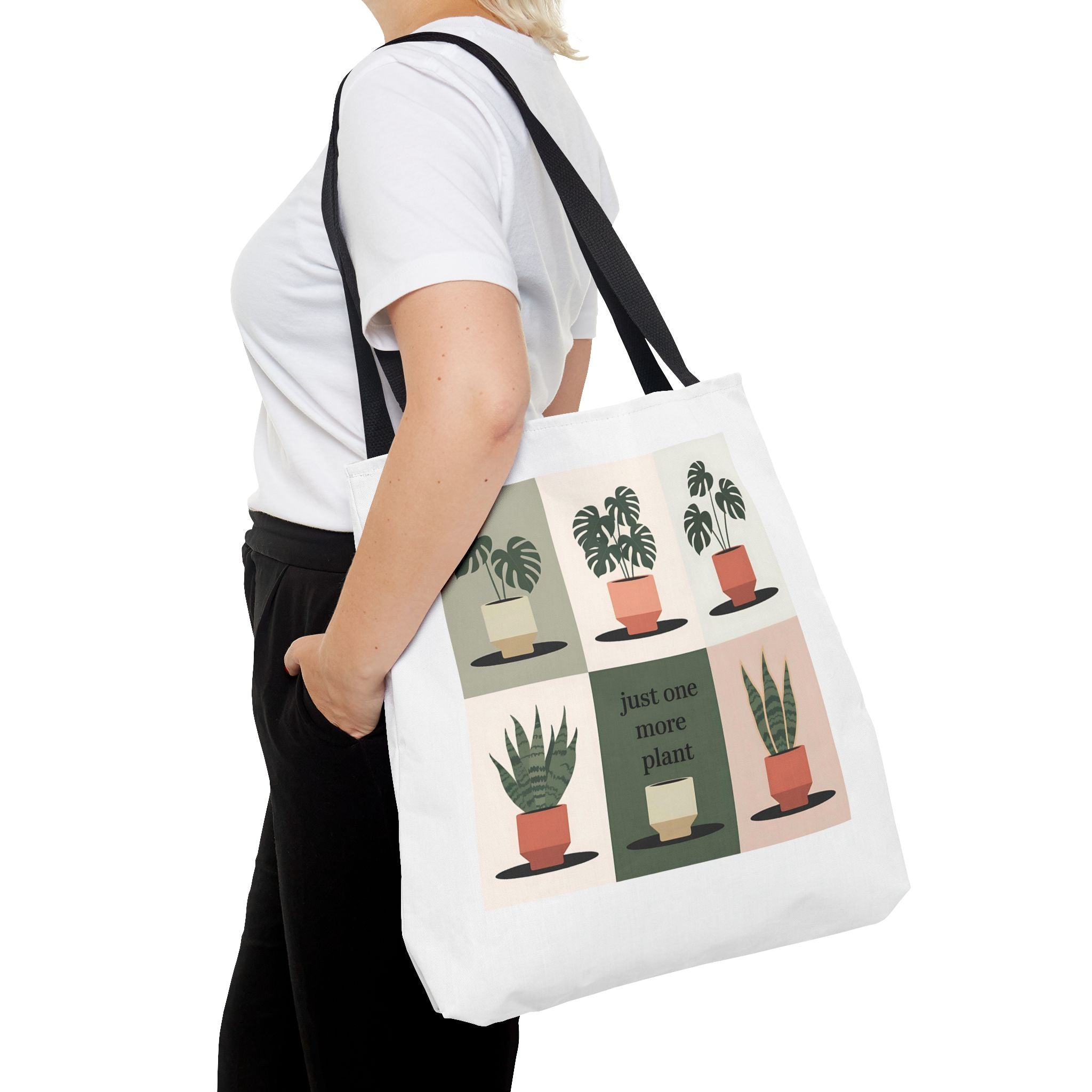 Just One More Plant Tote Bag | Indoor Plant Illustration, Potted Plant Pattern