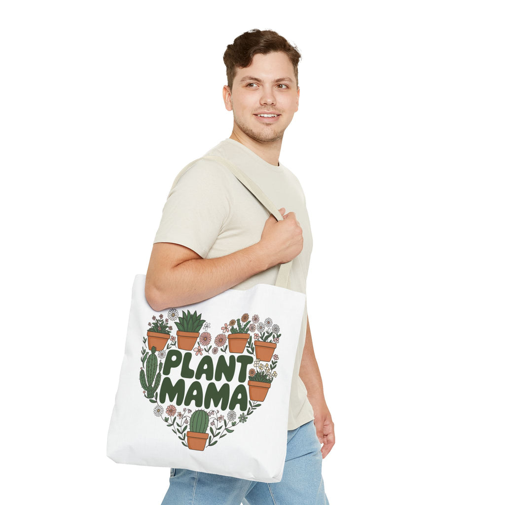 Plant Mama Tote Bag | Heart of Potted Plants, Cactus, Succulent Illustration