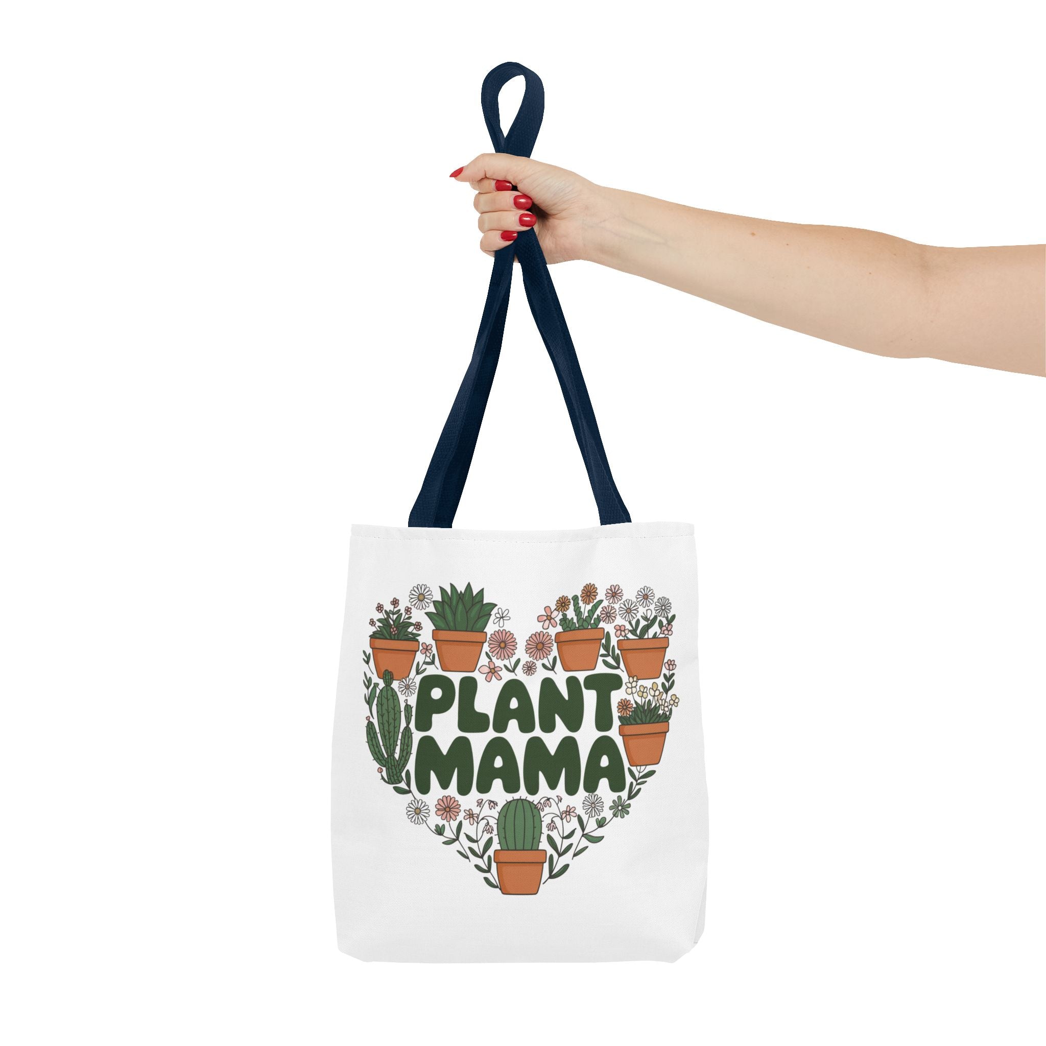 Plant Mama Tote Bag | Heart of Potted Plants, Cactus, Succulent Illustration
