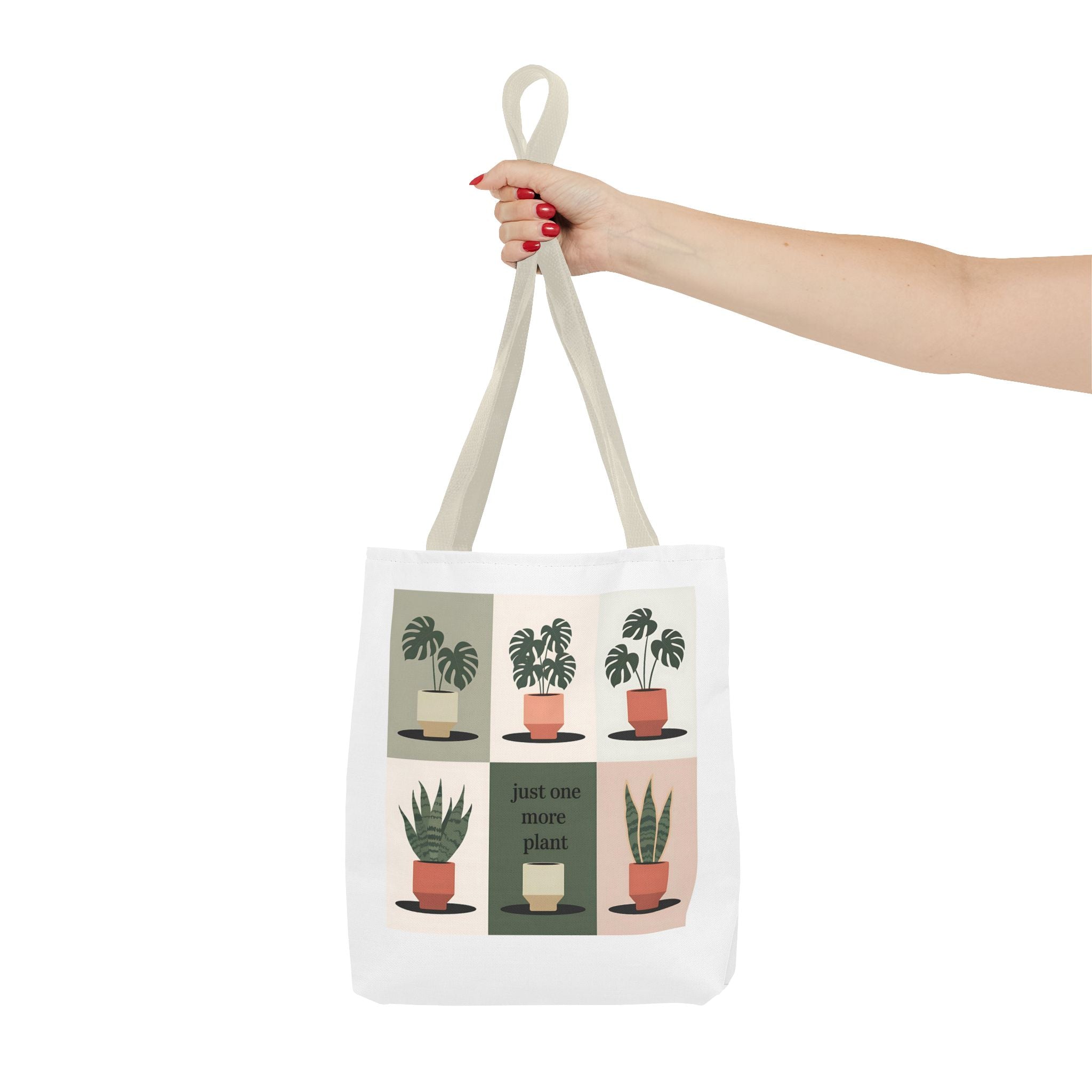 Just One More Plant Tote Bag | Indoor Plant Illustration, Potted Plant Pattern