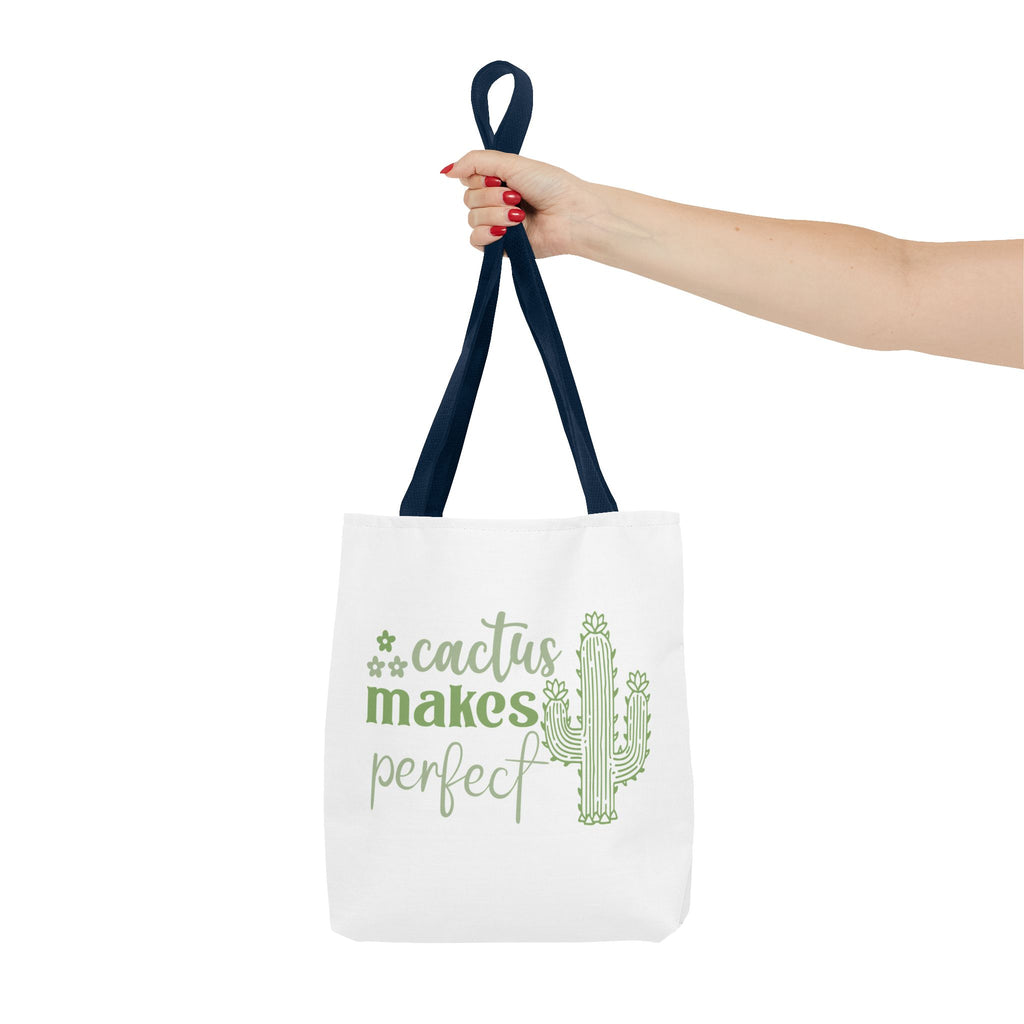 Cactus Makes Perfect Tote Bag | cactus illustration, green script