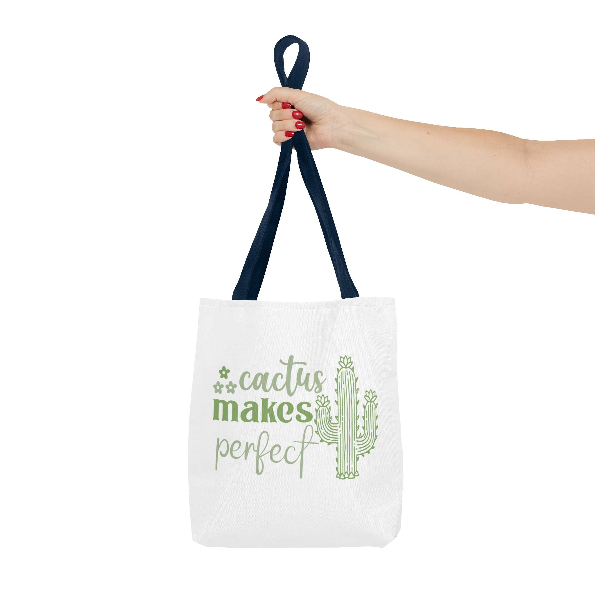 Cactus Makes Perfect Tote Bag | cactus illustration, green script
